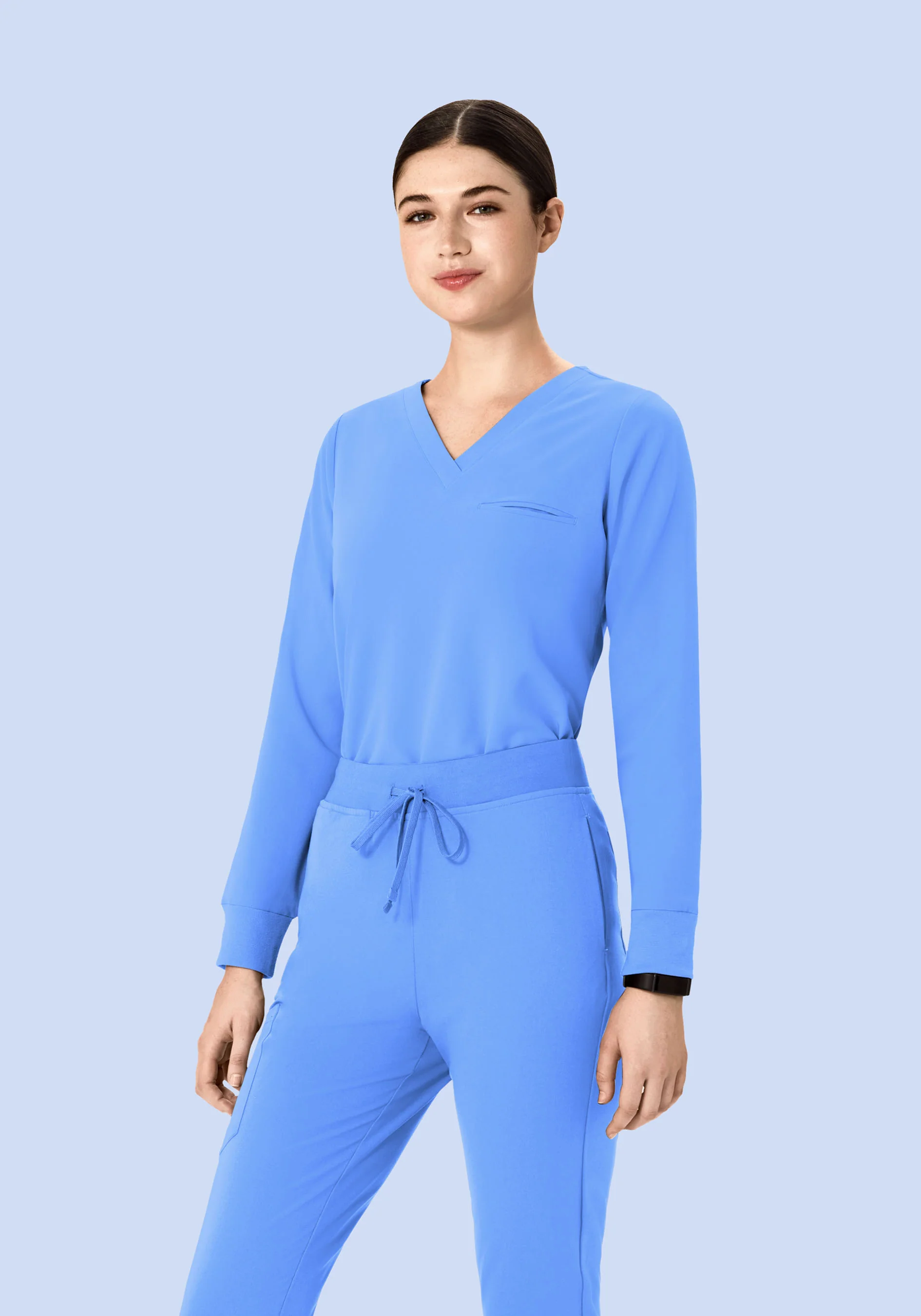 Long Sleeve One Pocket Top Ceil Blue - Image 2