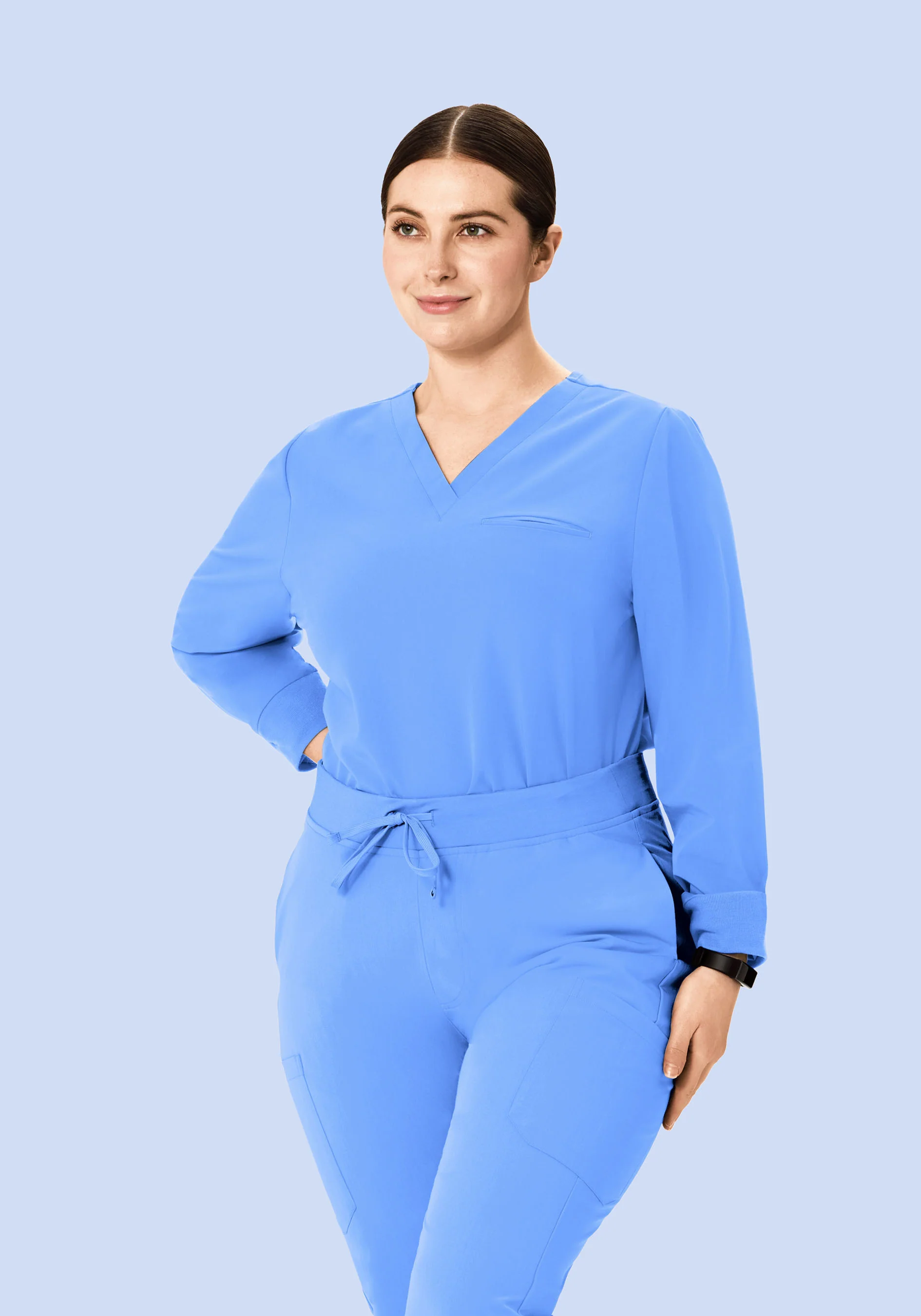 Long Sleeve One Pocket Top Ceil Blue - Image 6