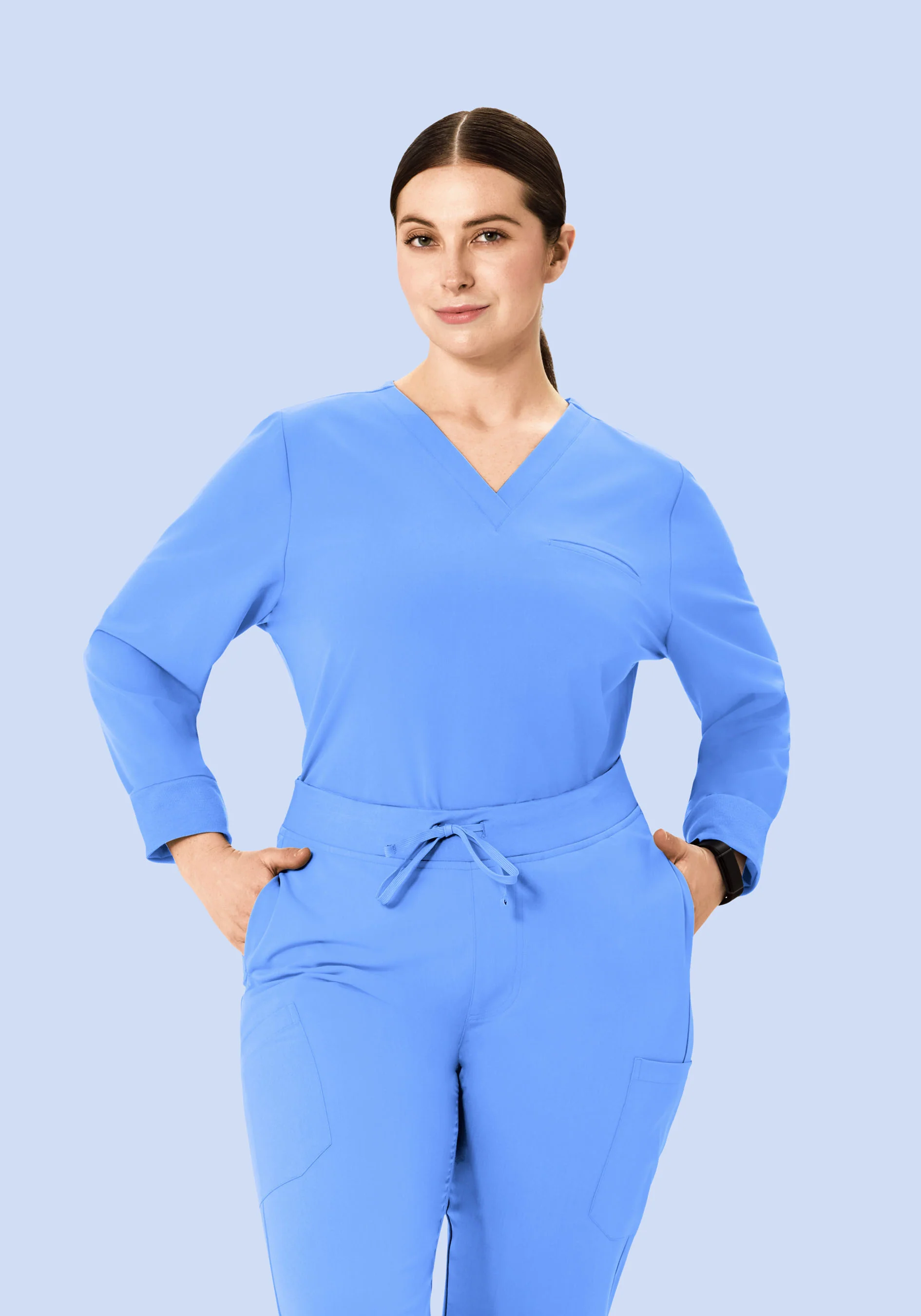 Long Sleeve One Pocket Top Ceil Blue - Image 8
