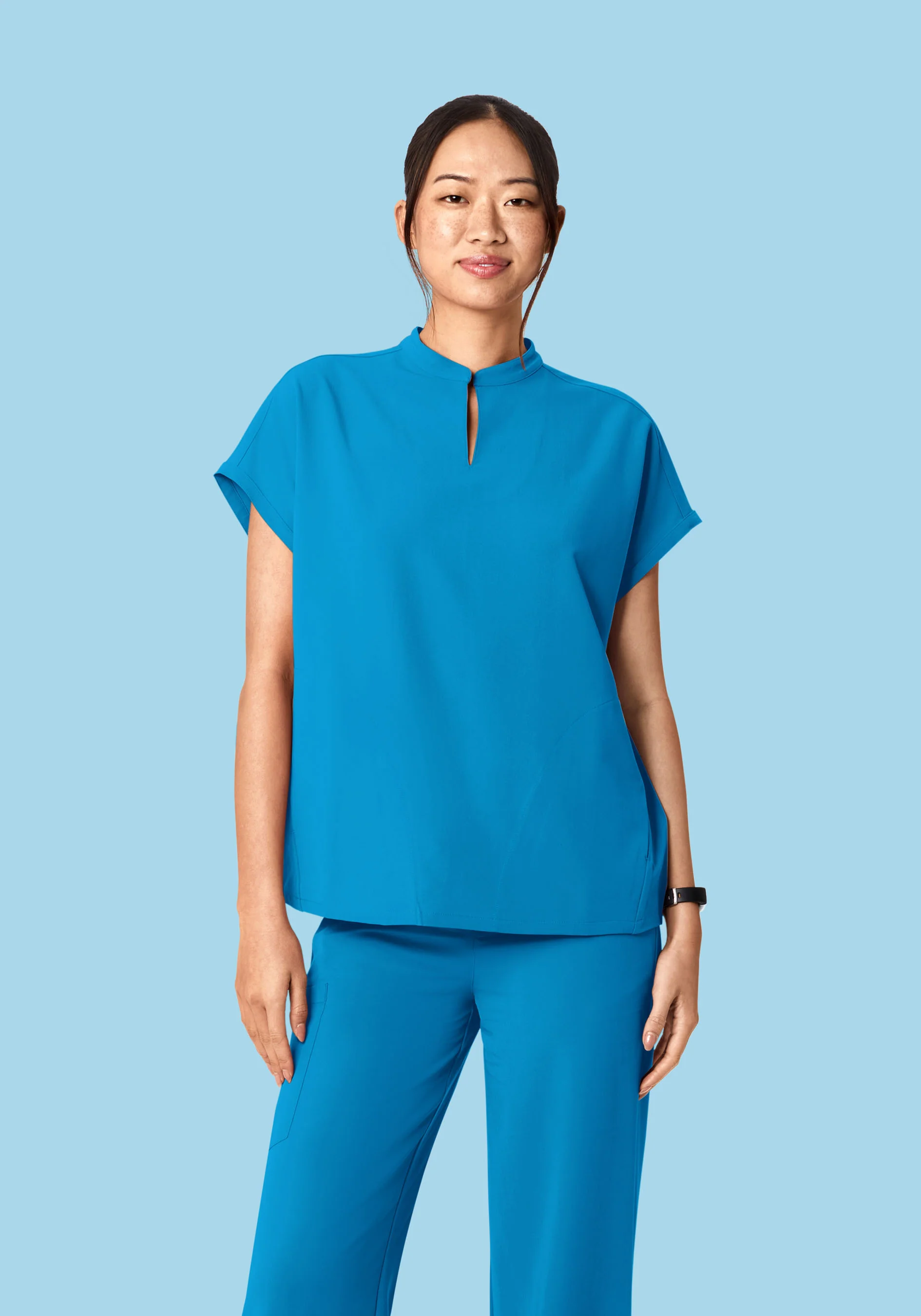 Mandarin Dolman Top Electric Blue