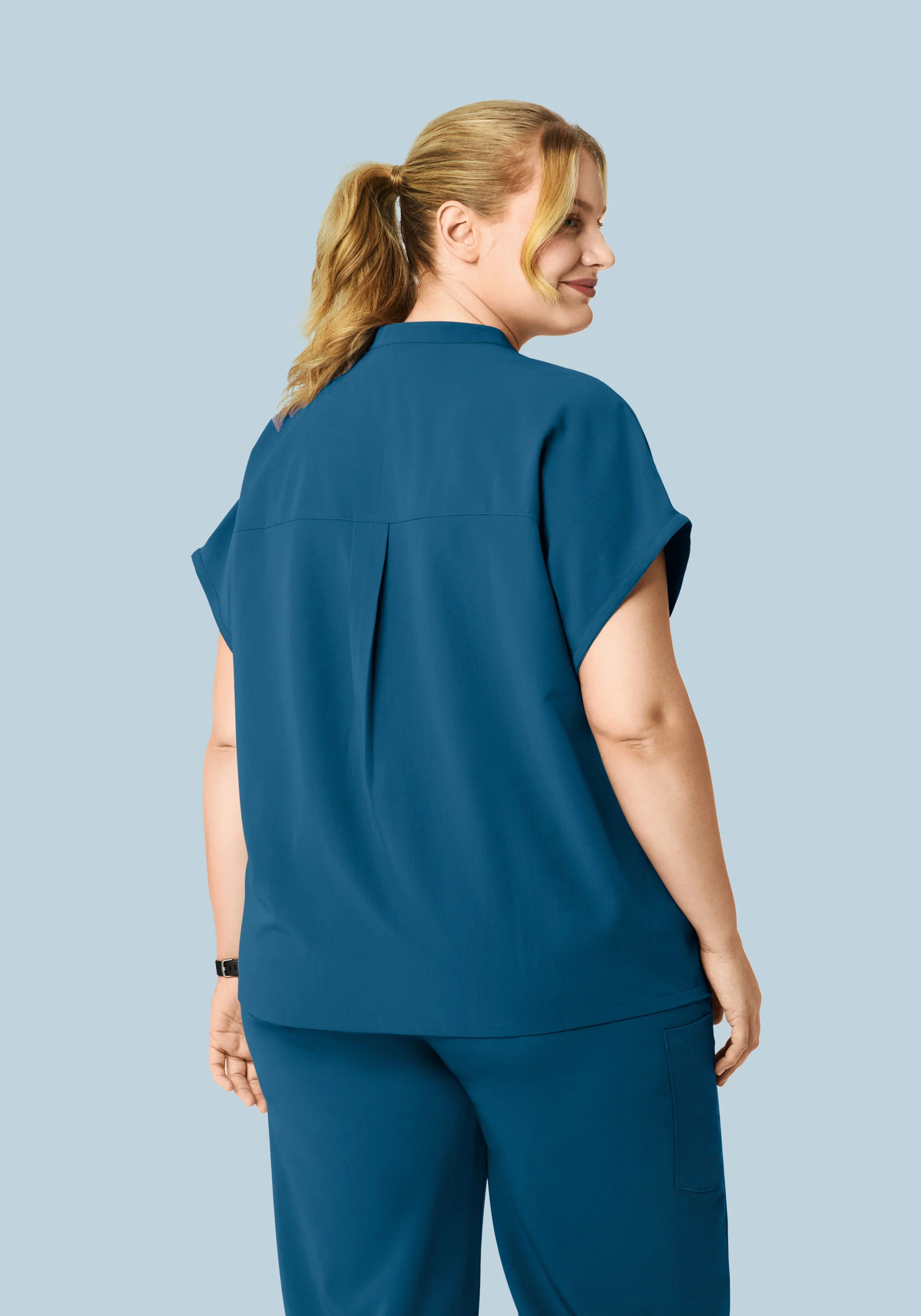 Mandarin Dolman Top Harbor Blue - Image 8