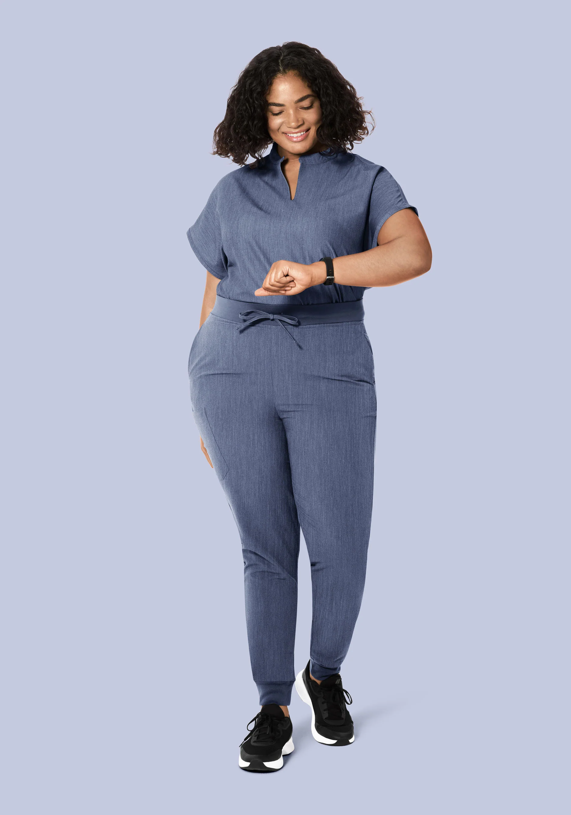 Mandarin Dolman Top Heather Denim - Image 3