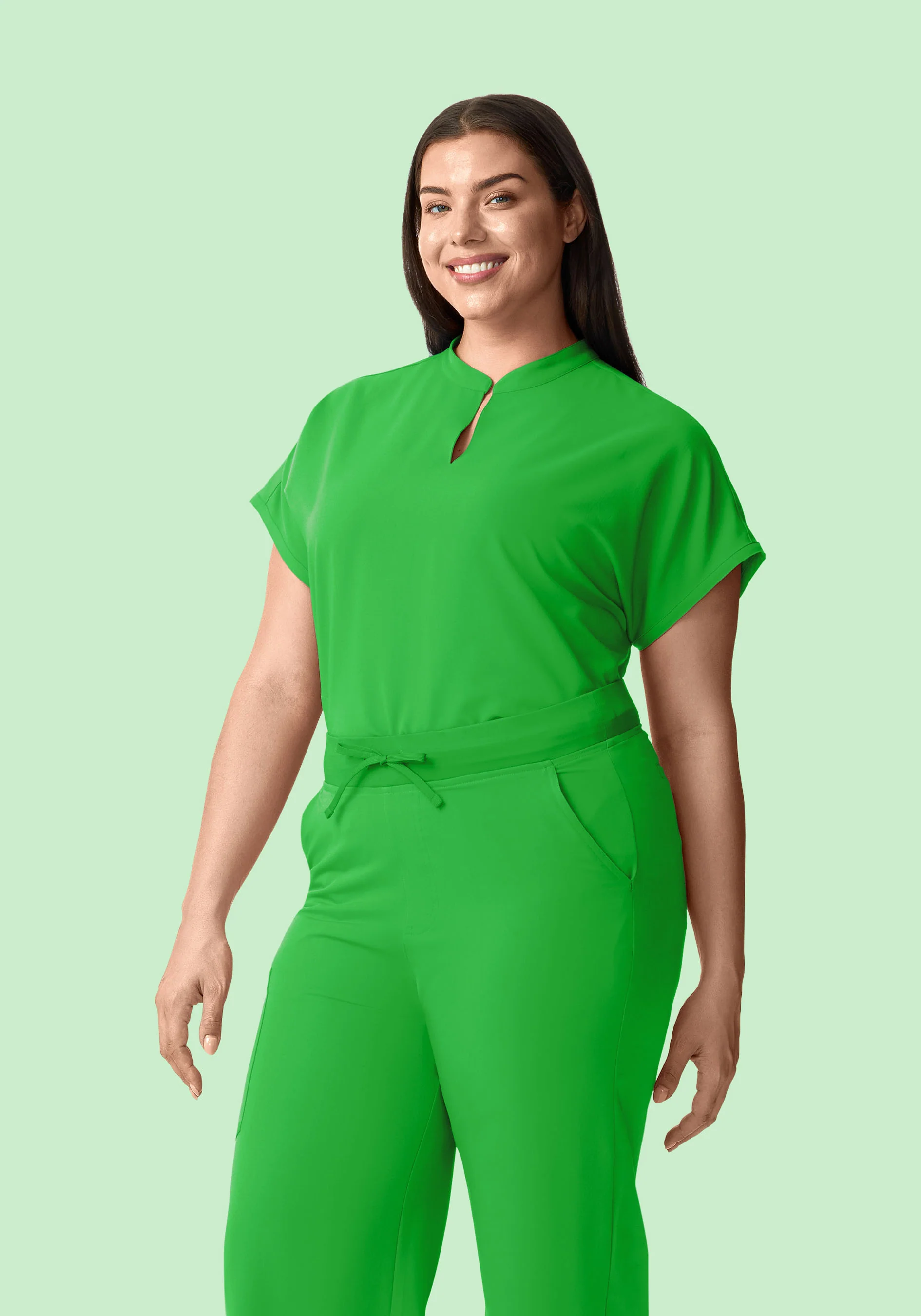Mandarin Dolman Top Kelly Green - Image 6