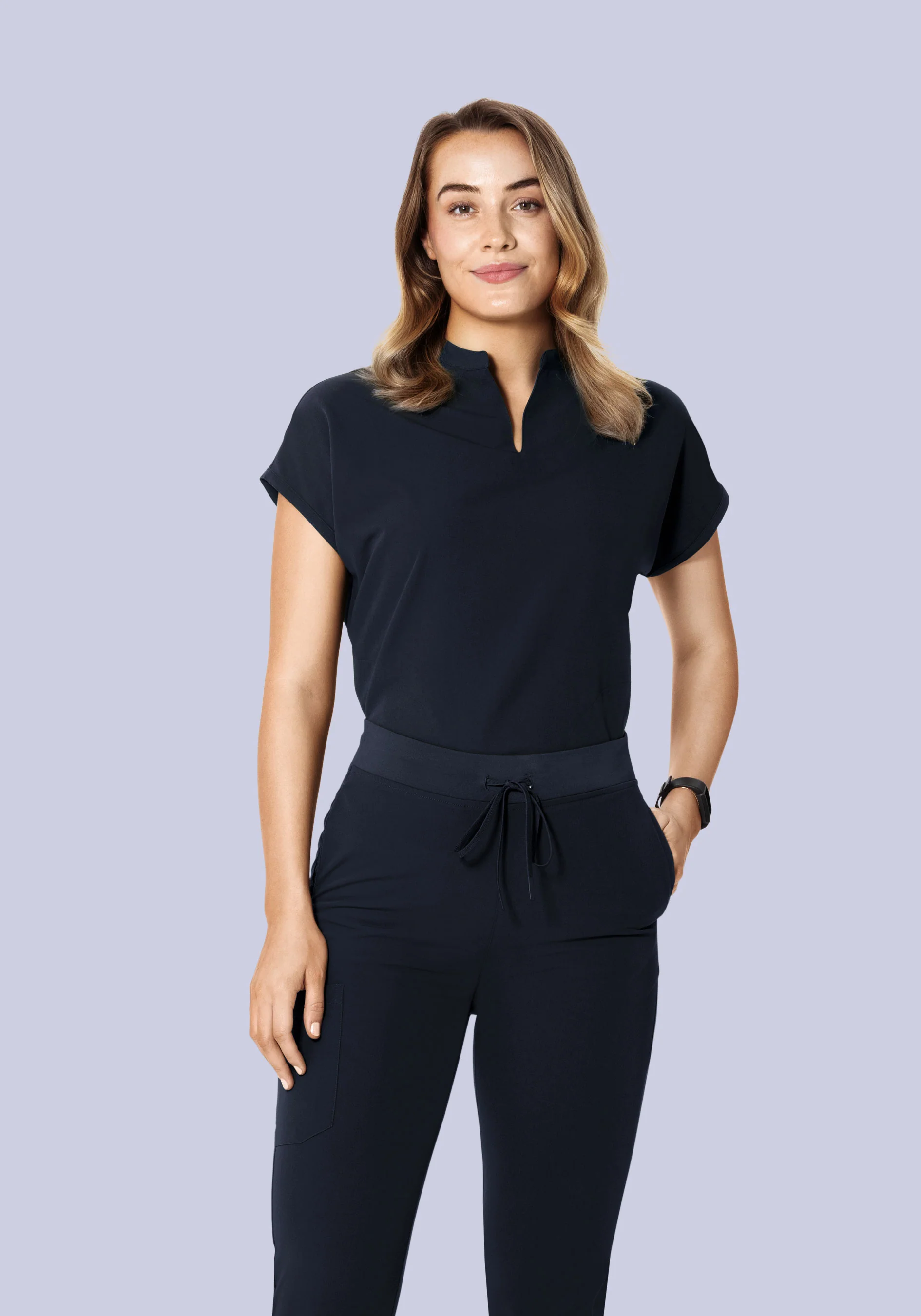 Mandarin Dolman Top Midnight Navy