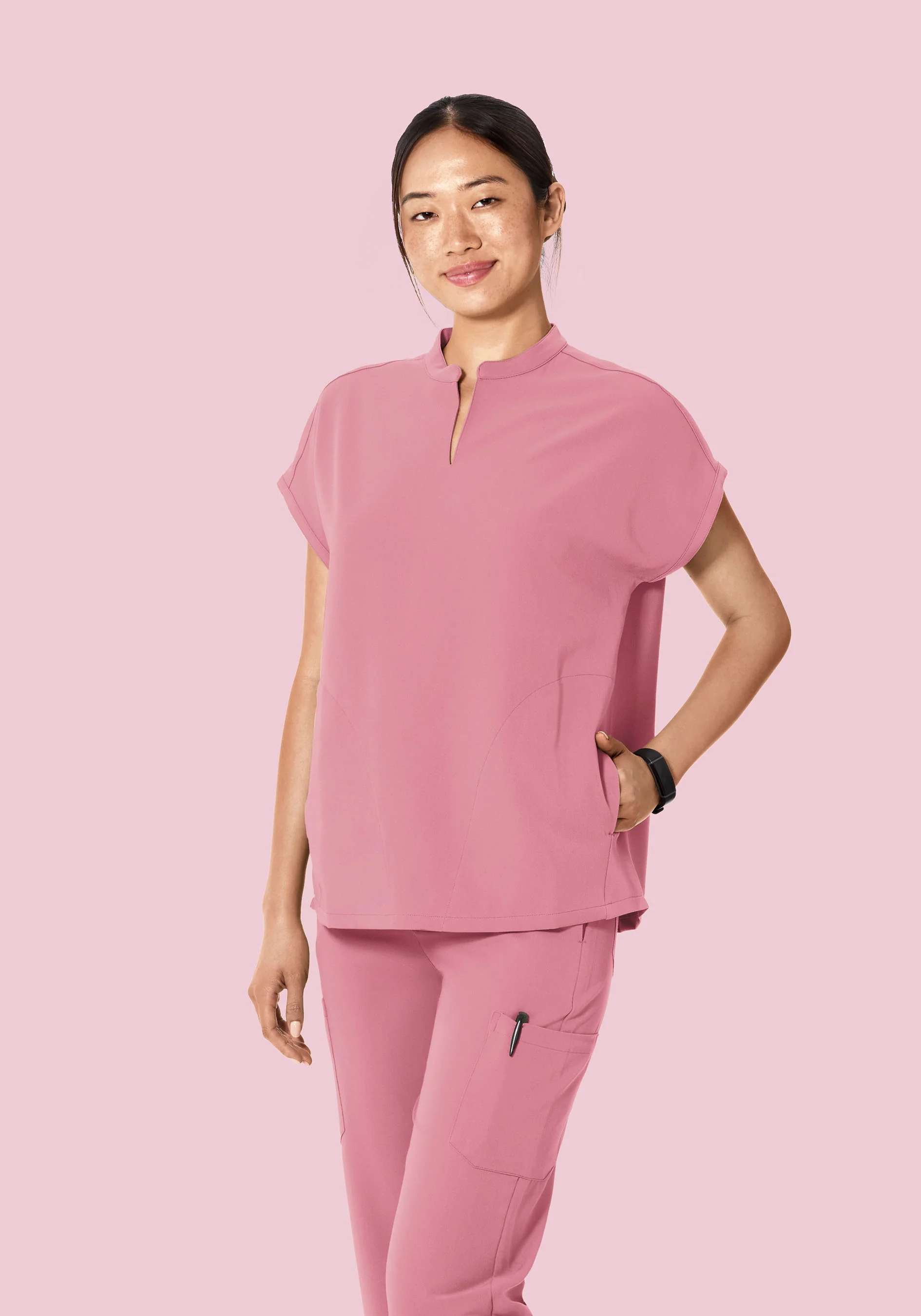 Mandarin Dolman Top Rosé