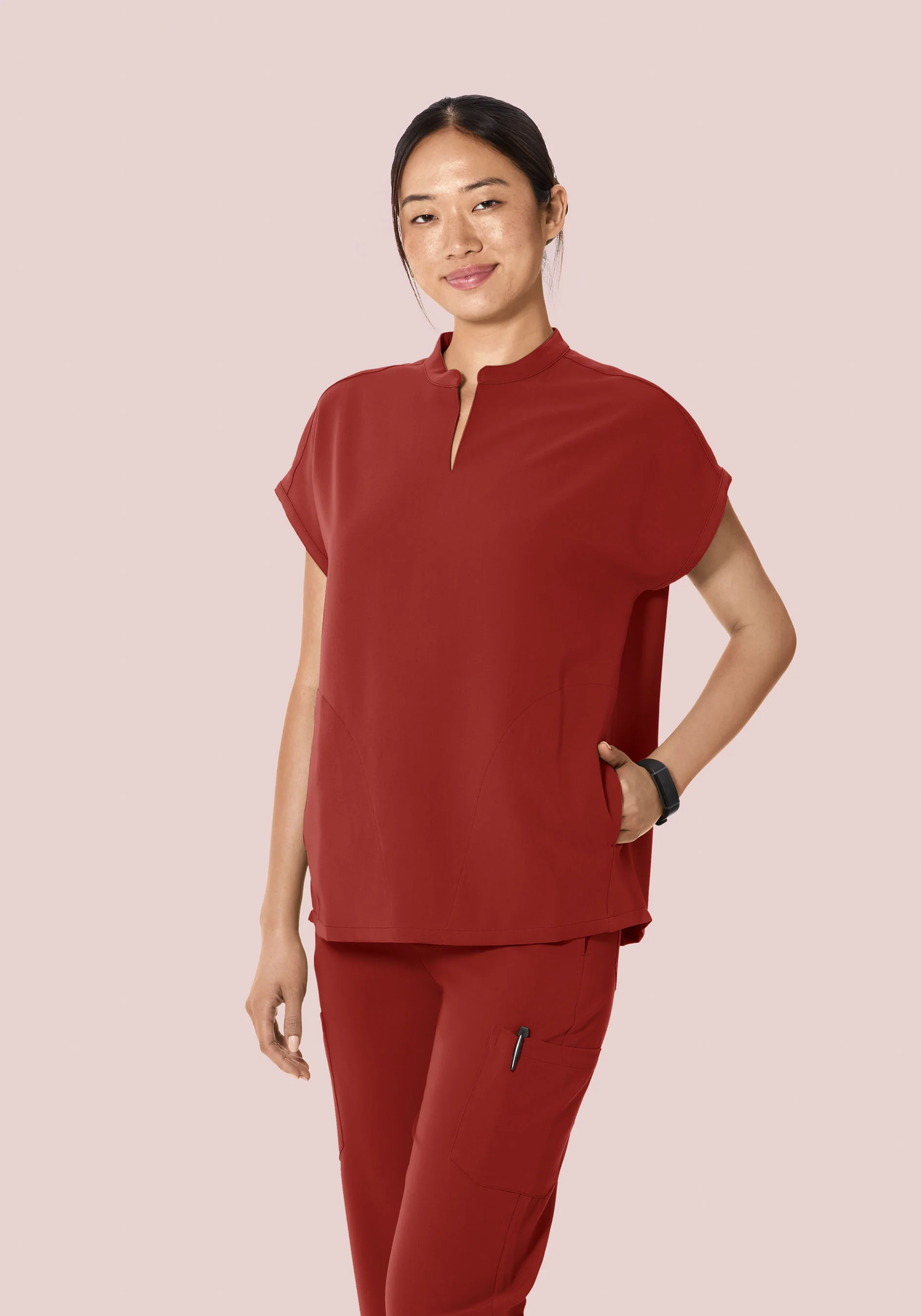Mandarin Dolman Top Rosewood - Image 2