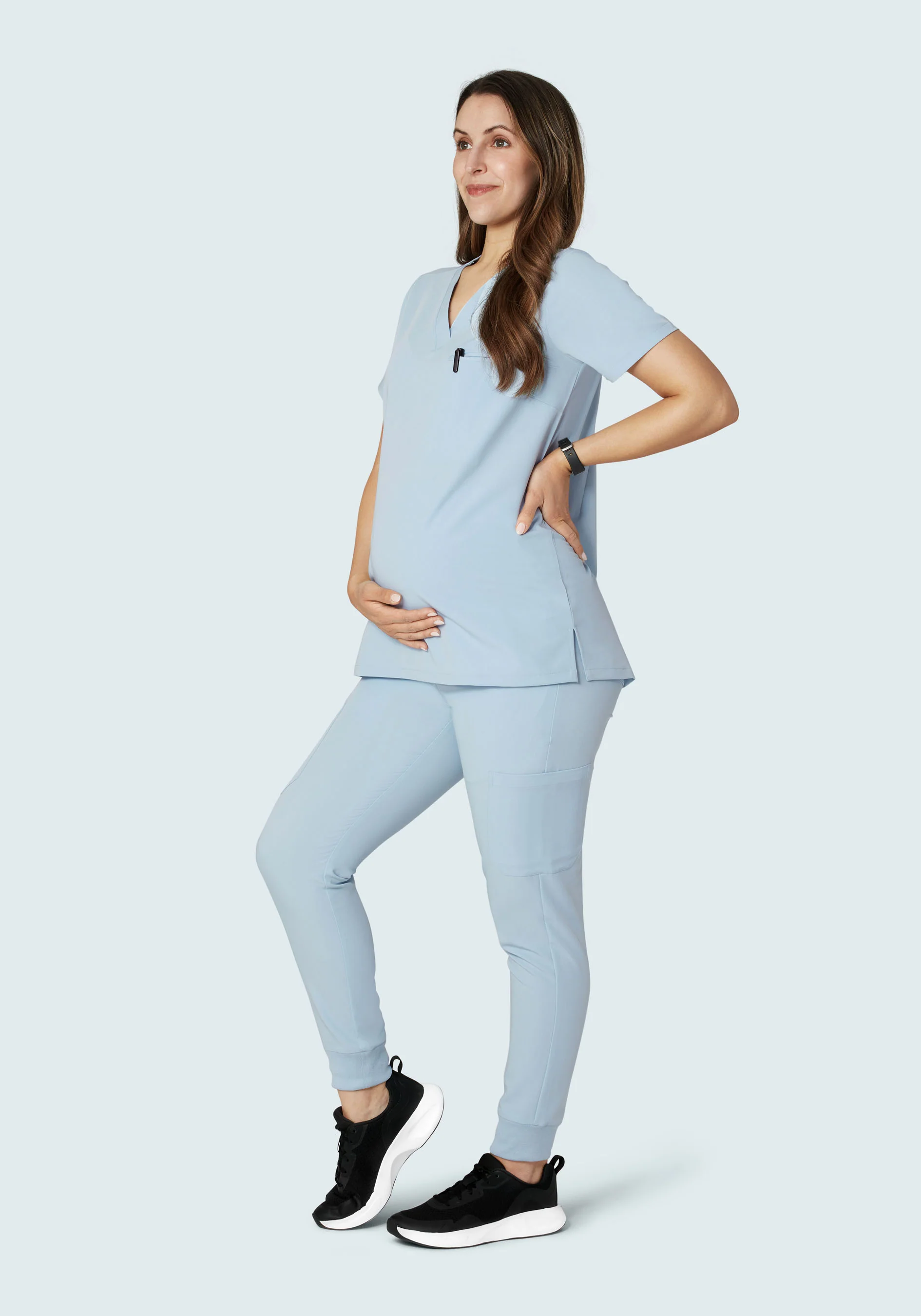 Maternity Joggers Powder Blue - Image 2