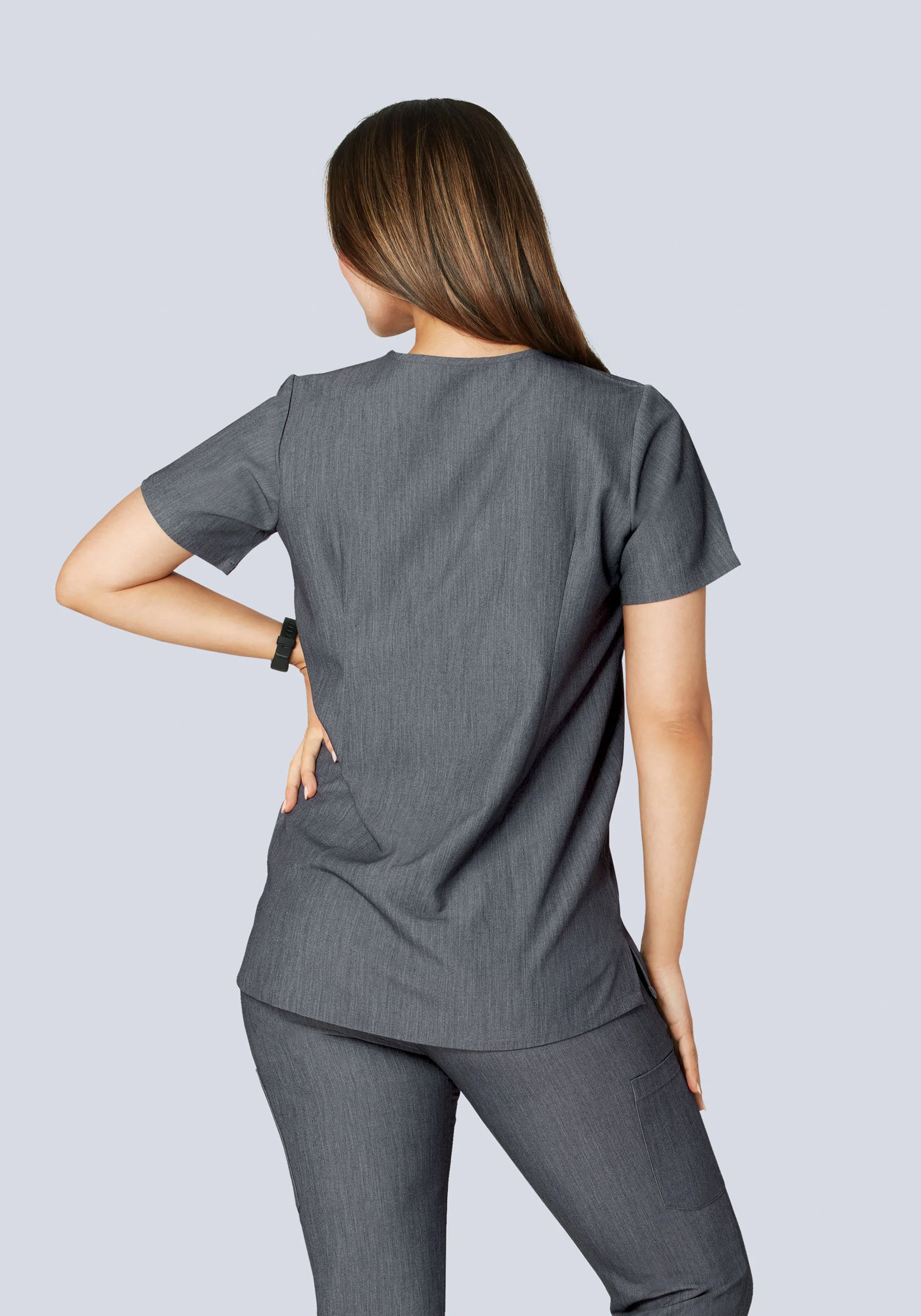 Maternity One Pocket Top Gray - Image 2