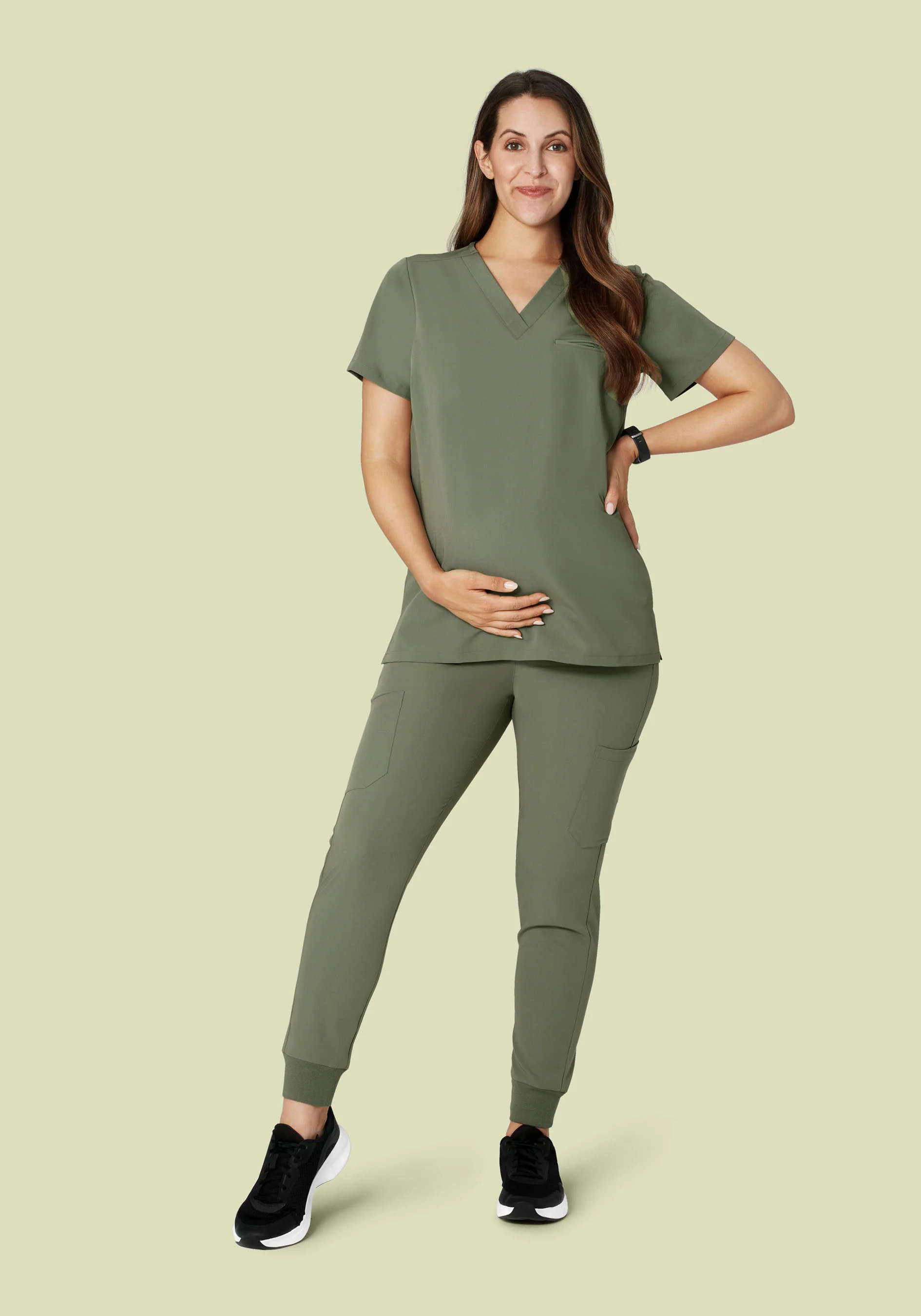 Maternity One Pocket Top Sage - Image 2