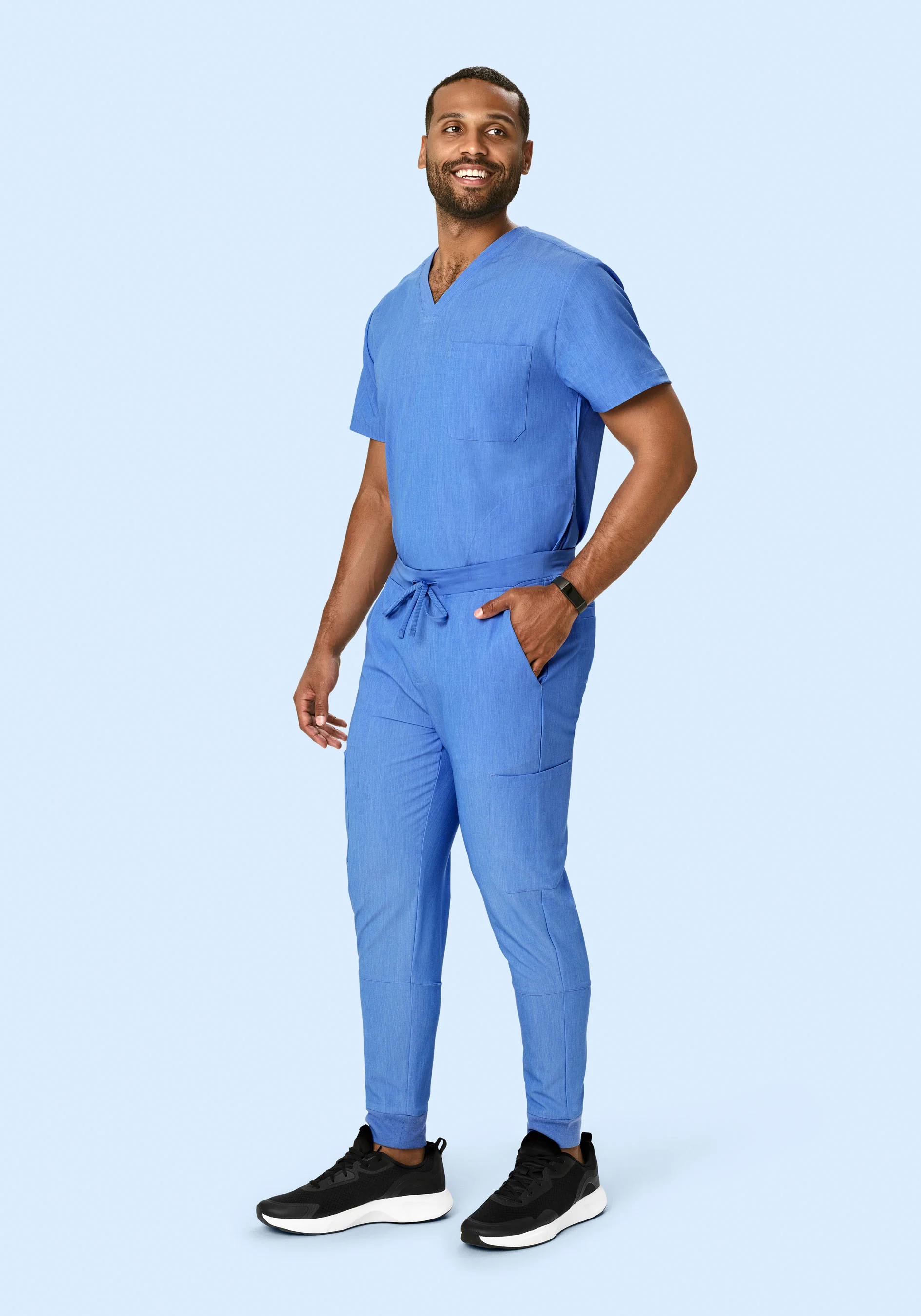 7 Pocket Joggers Heather Blue - Image 2