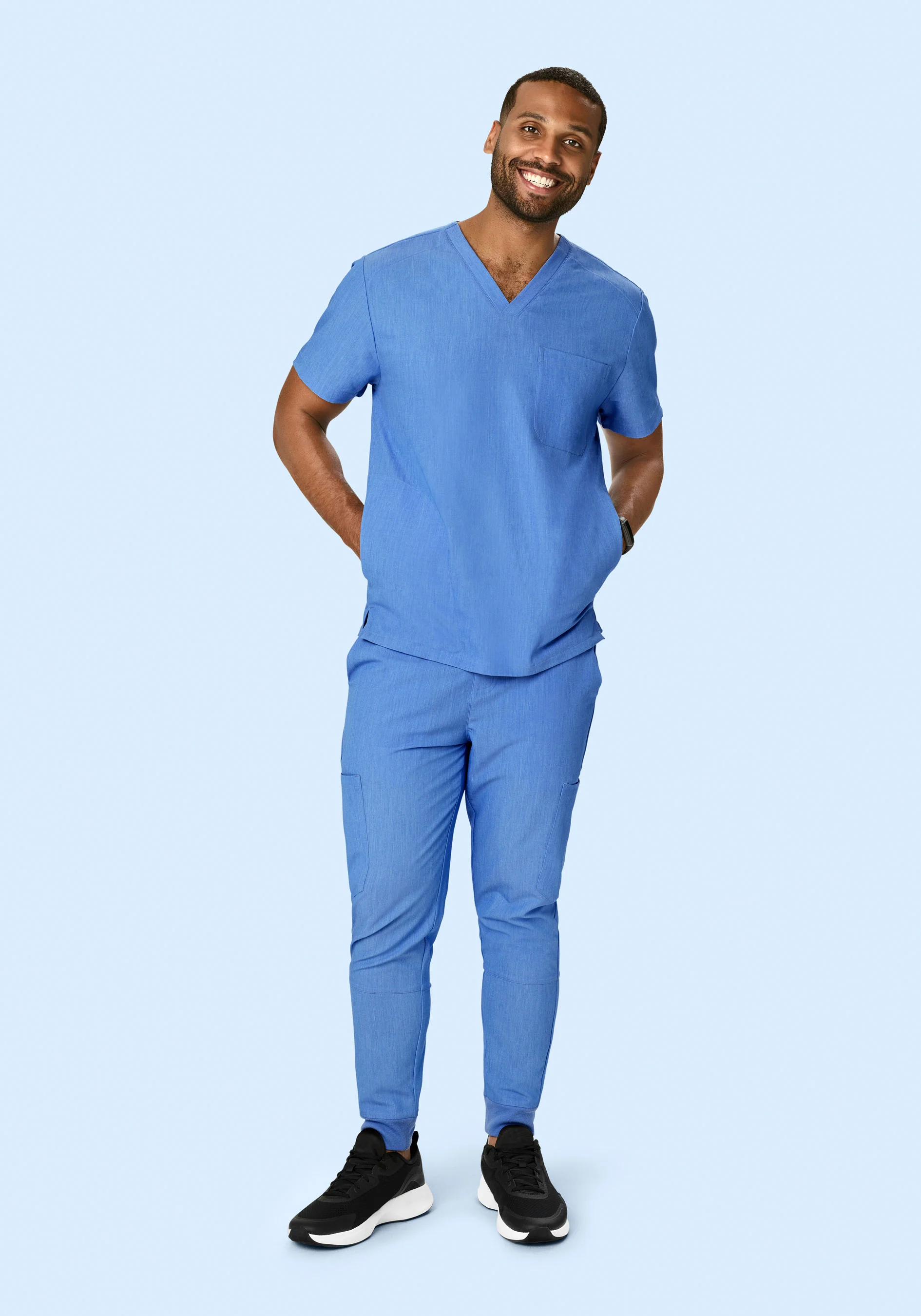 7 Pocket Joggers Heather Blue - Image 4