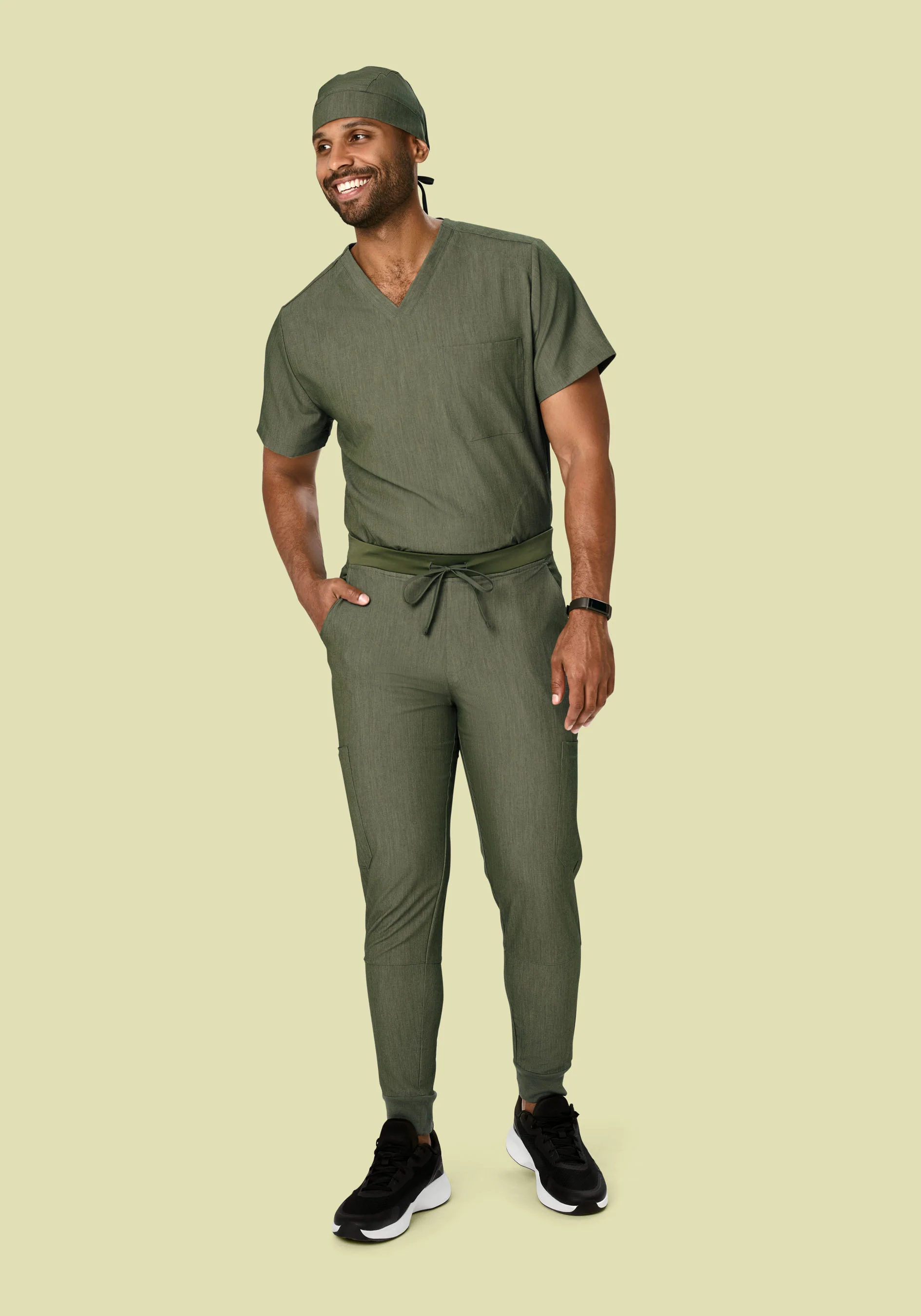7 Pocket Joggers Heather Olive - Image 2