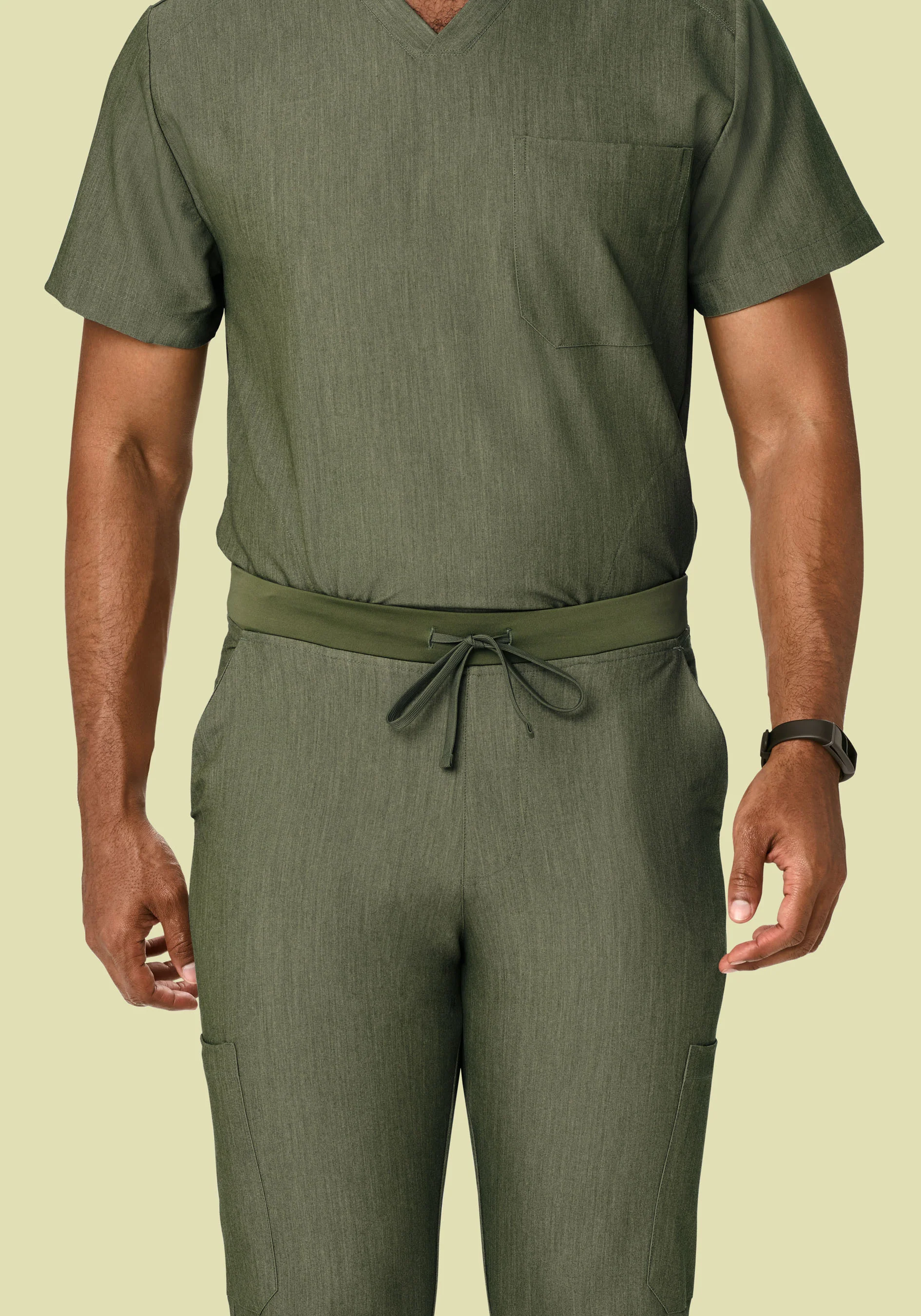 7 Pocket Joggers Heather Olive - Image 3
