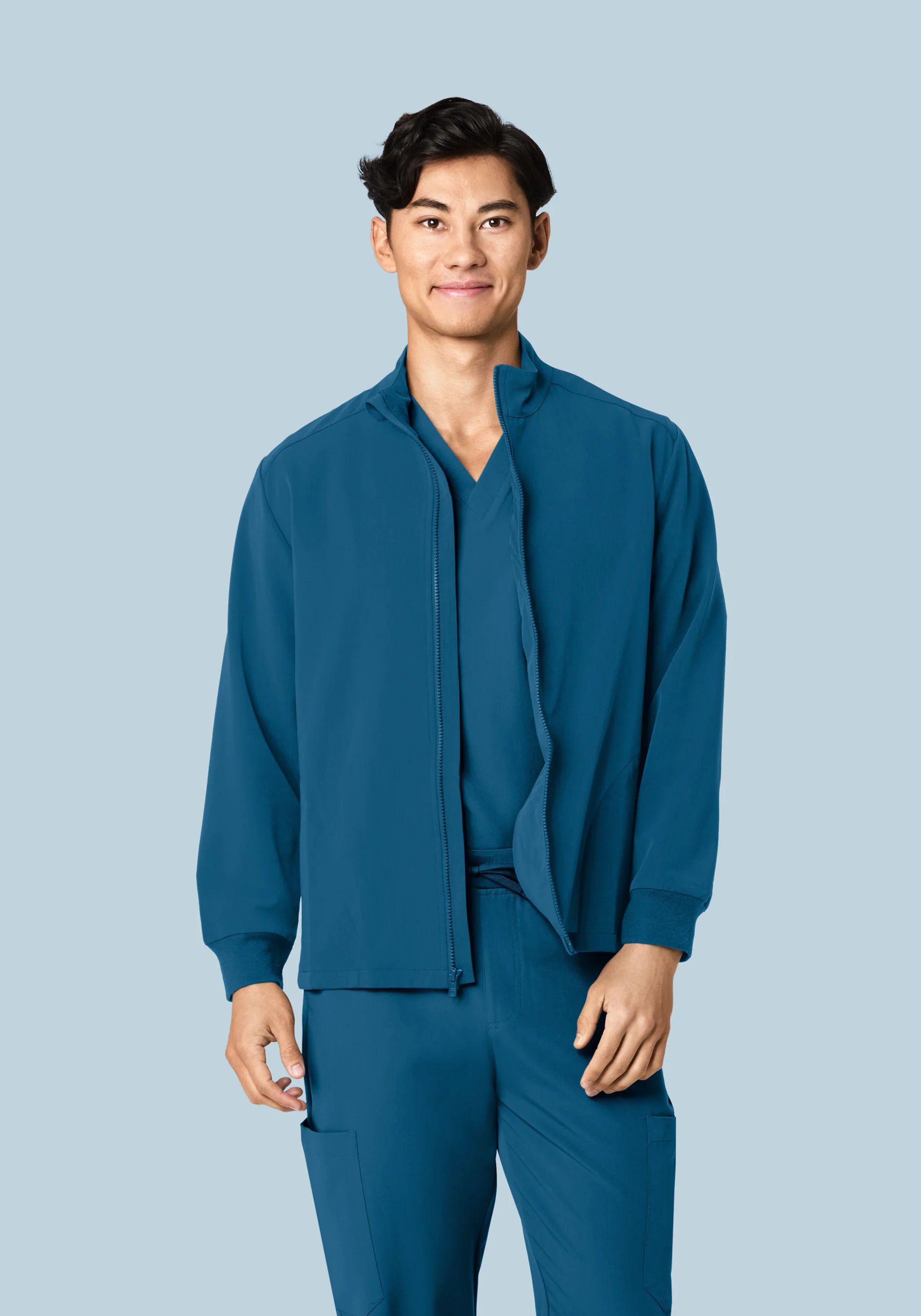 Men's Modern Scrub Jacket Harbor Blue - Image 3