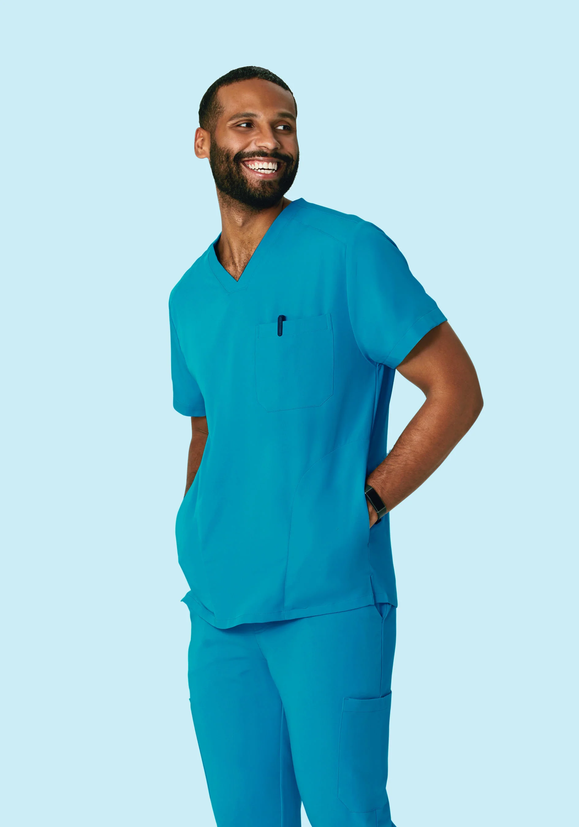 Three Pocket Top Azure