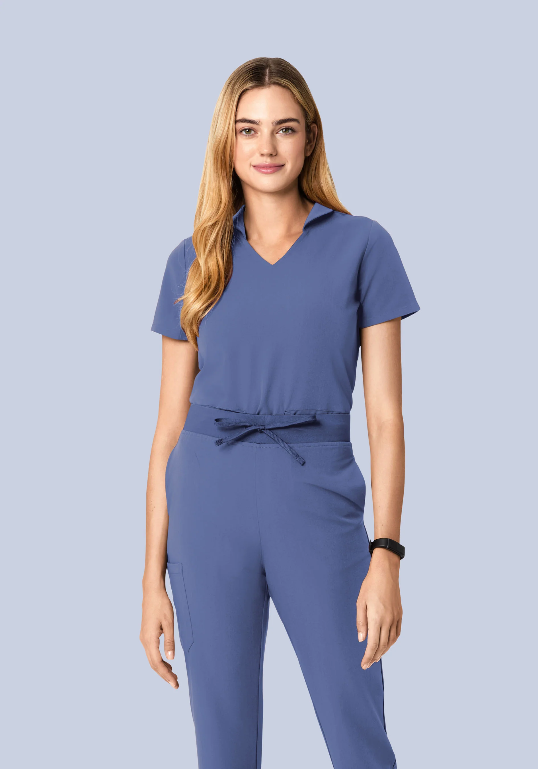 Multi Wear Collar Top Deep Periwinkle - Image 2