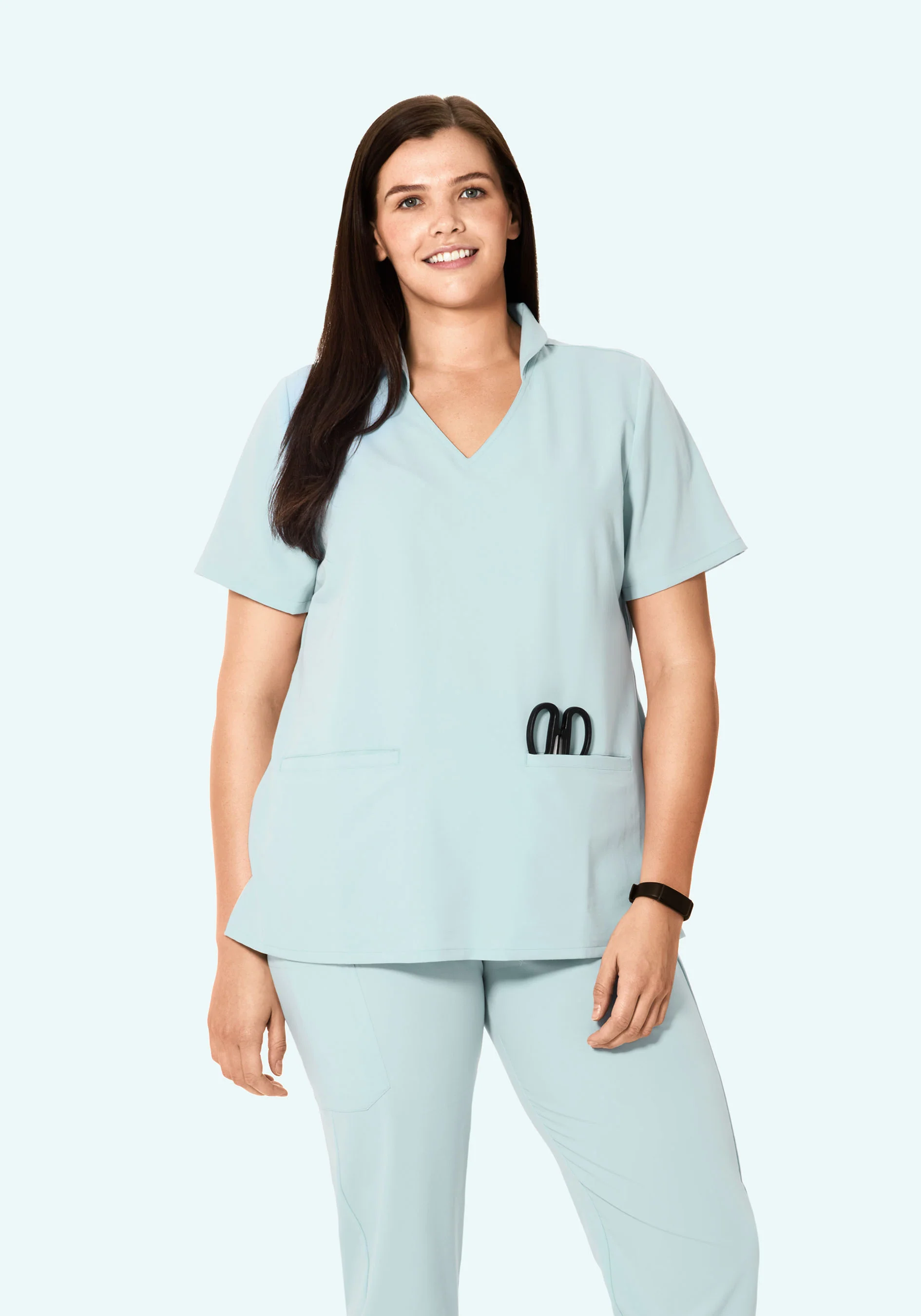 Multi Wear Collar Top Sky - Image 8