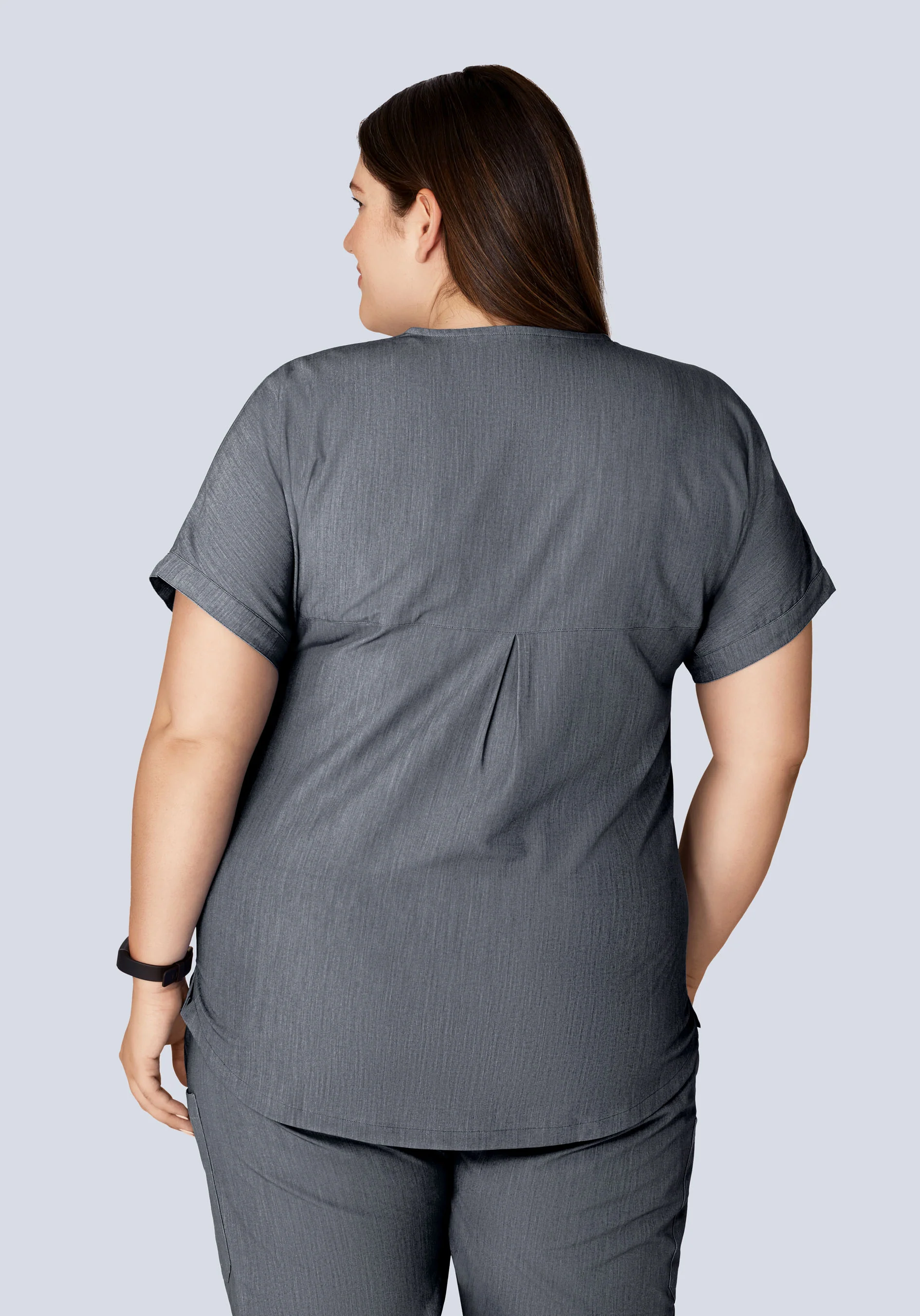 Oversized V Neck Top Gray - Image 9