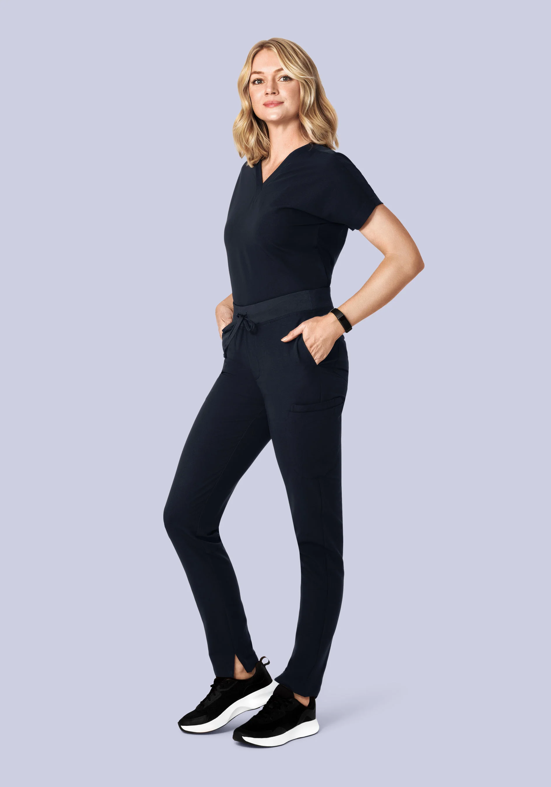Oversized V Neck Top Midnight Navy - Image 3