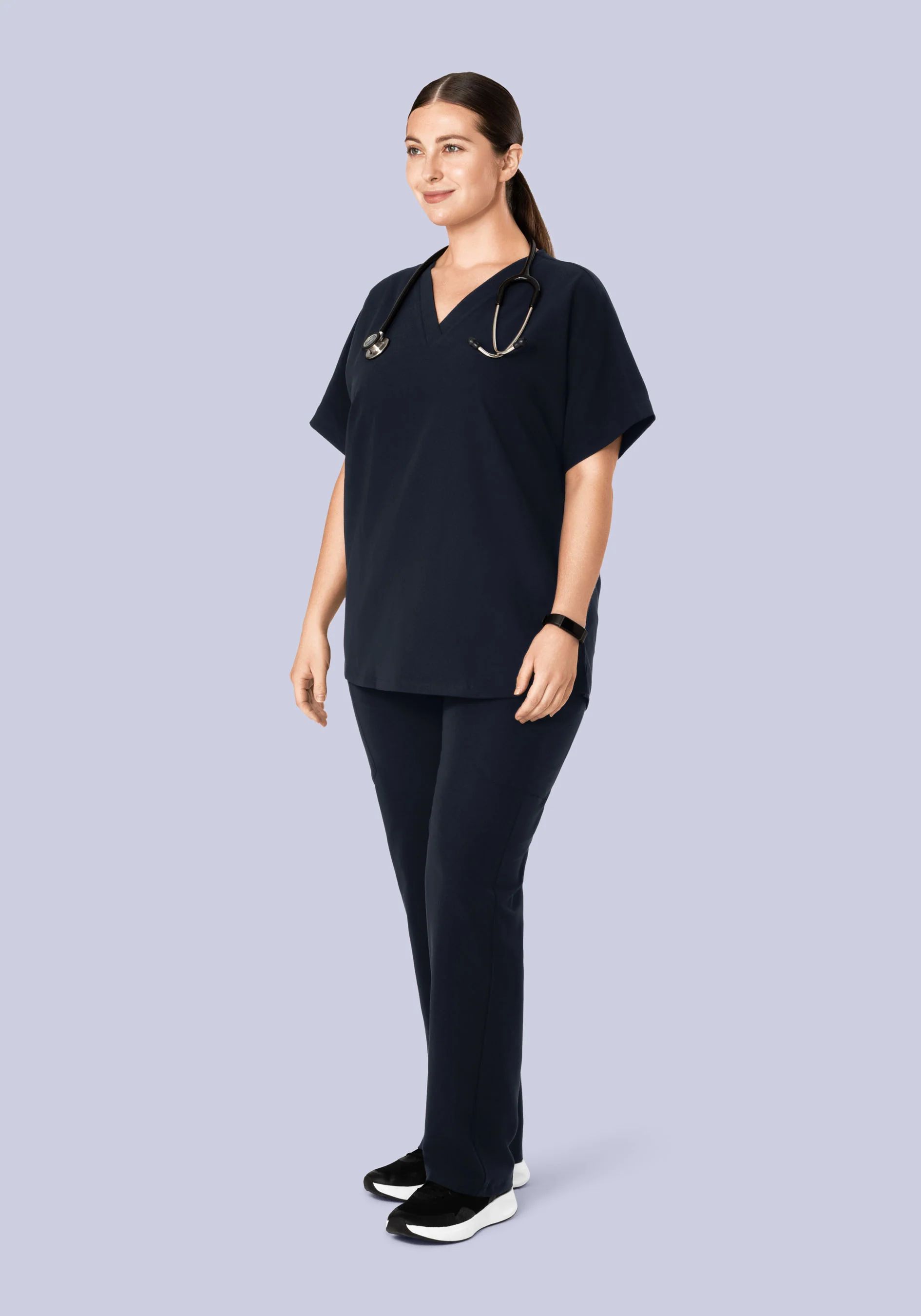Oversized V Neck Top Midnight Navy - Image 8