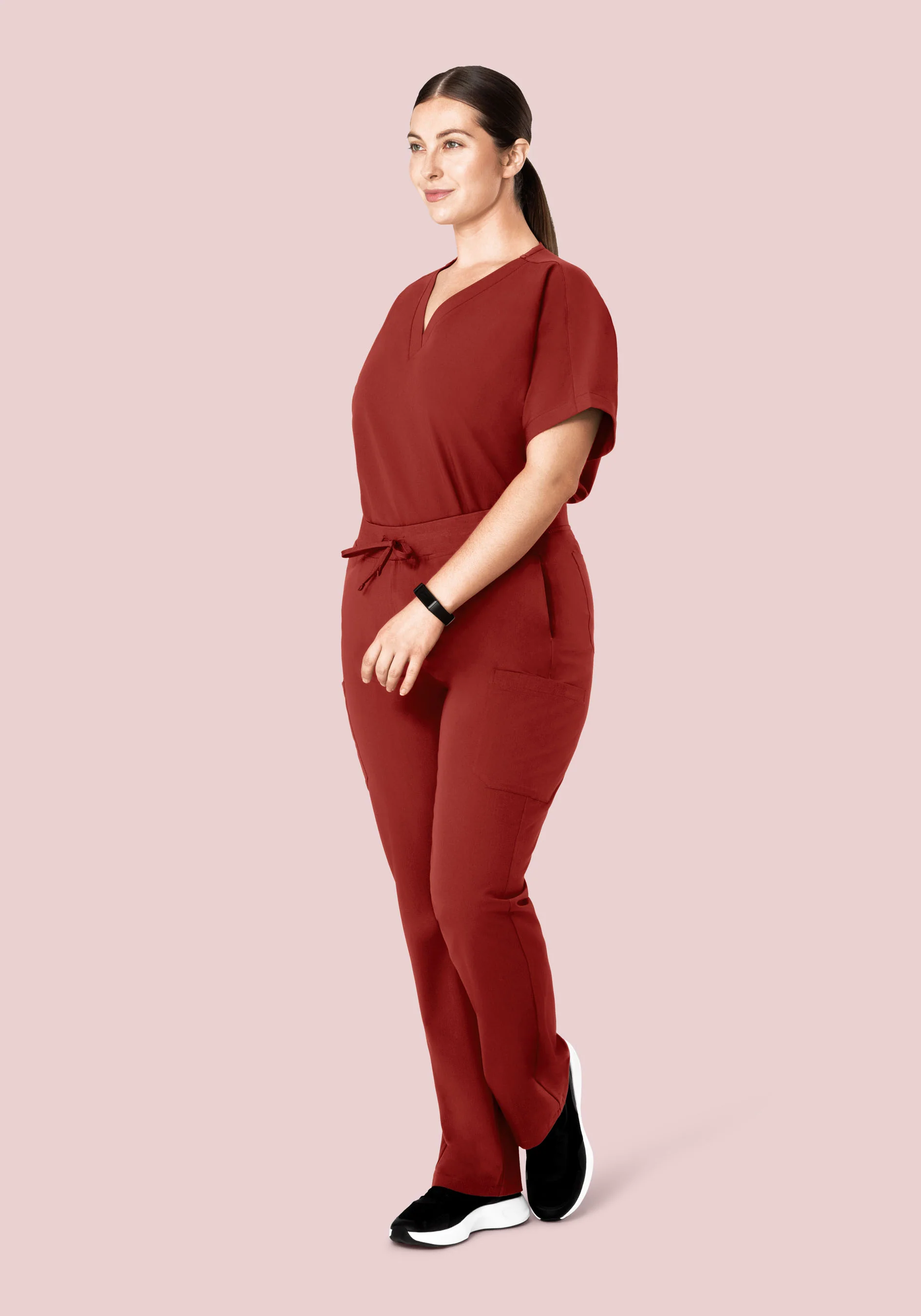 Oversized V Neck Top Rosewood - Image 8