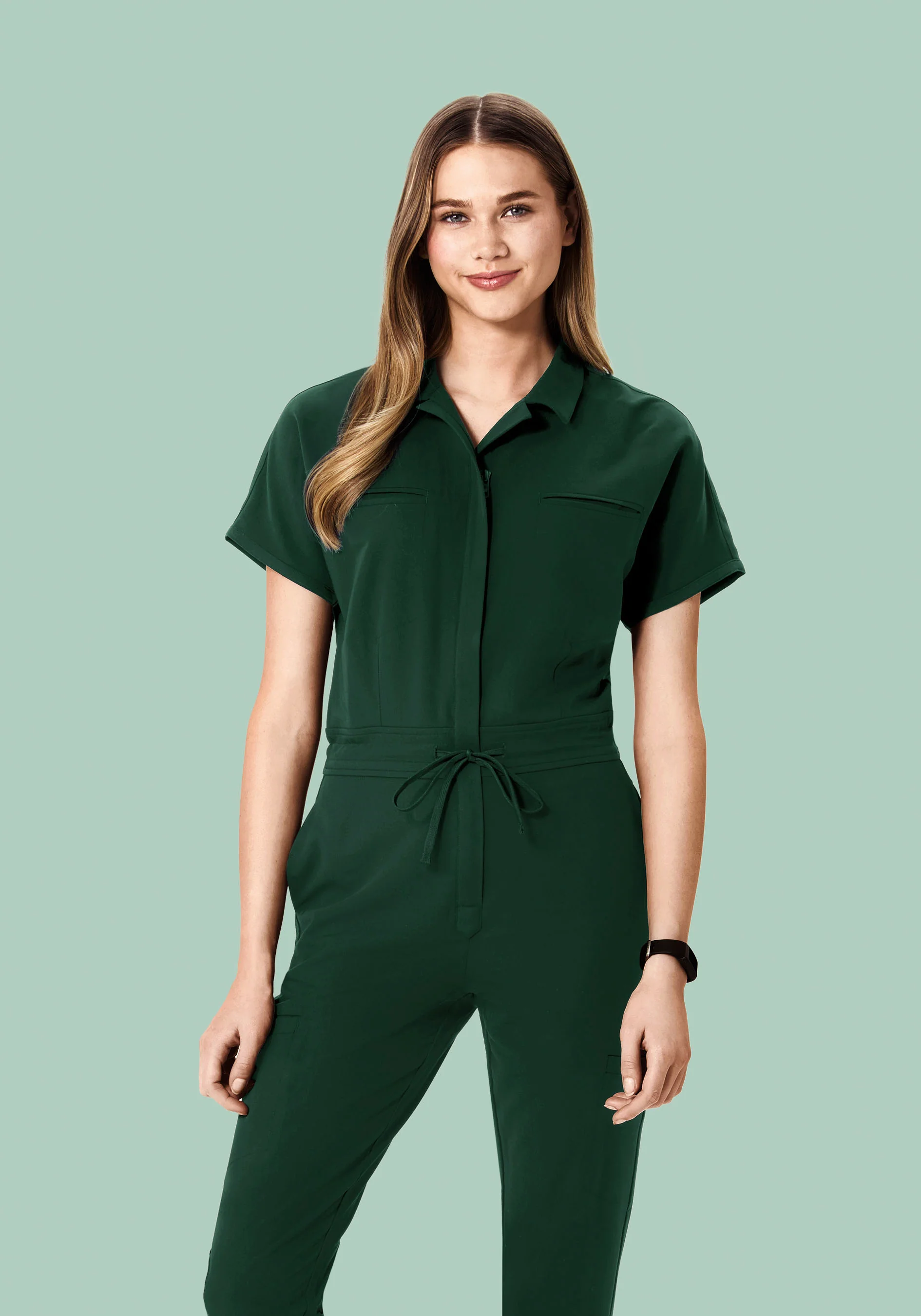 Women's Jumpsuit Midnight Green - Image 2