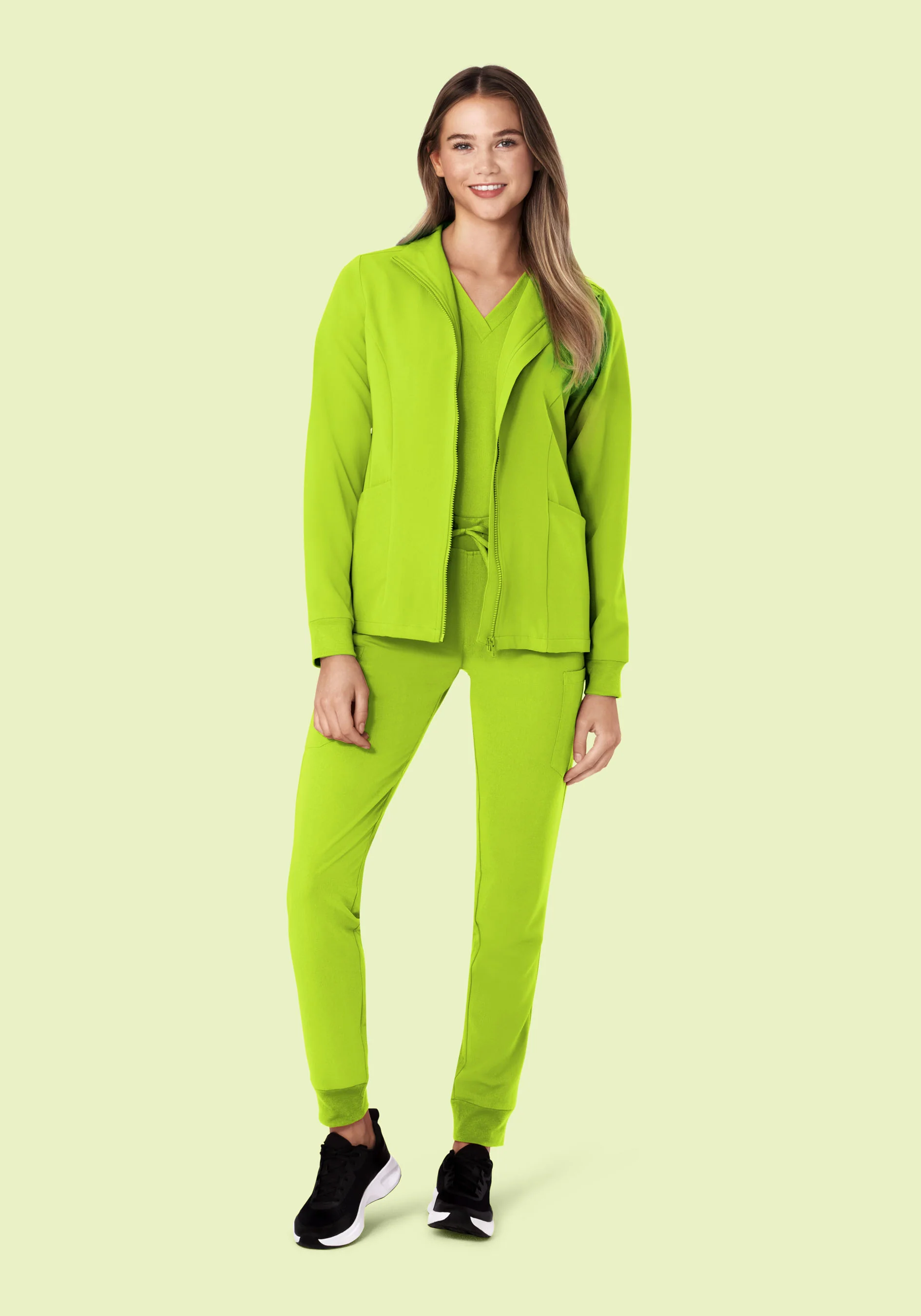 Women's Modern Scrub Jacket Apple Green - Image 4