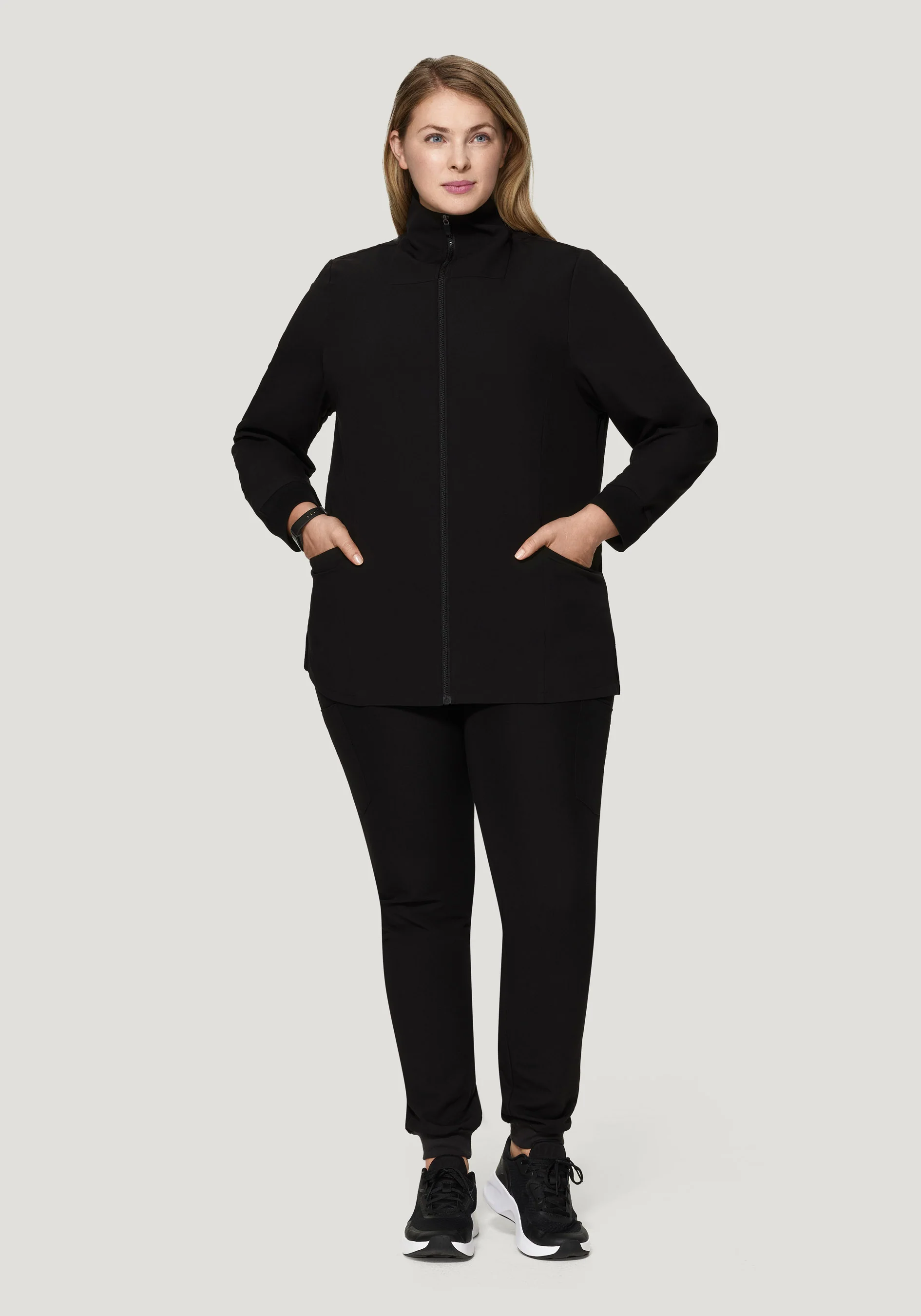 Women's Modern Scrub Jacket Black - Image 6