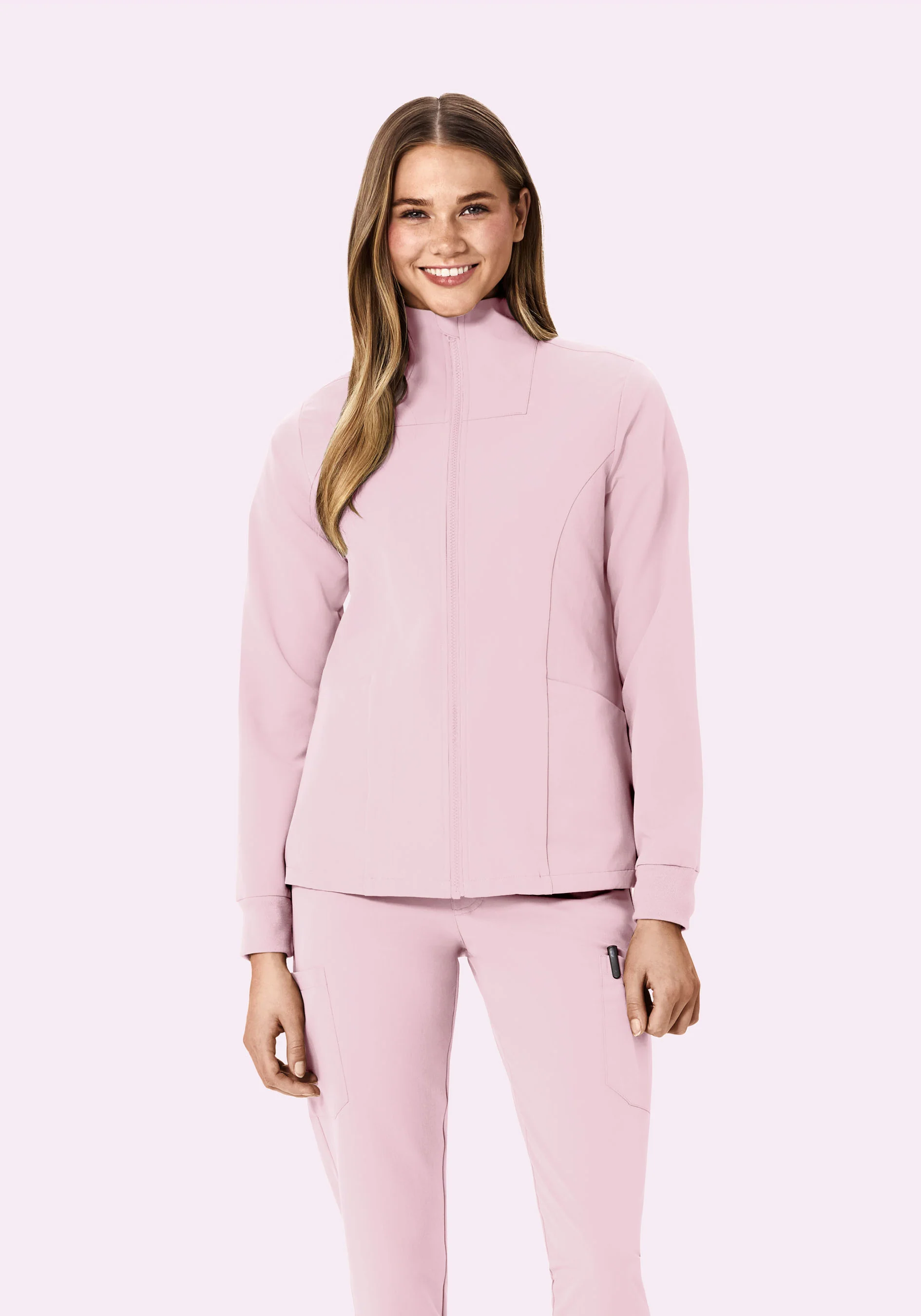Women's Modern Scrub Jacket Blush Blossom - Image 2