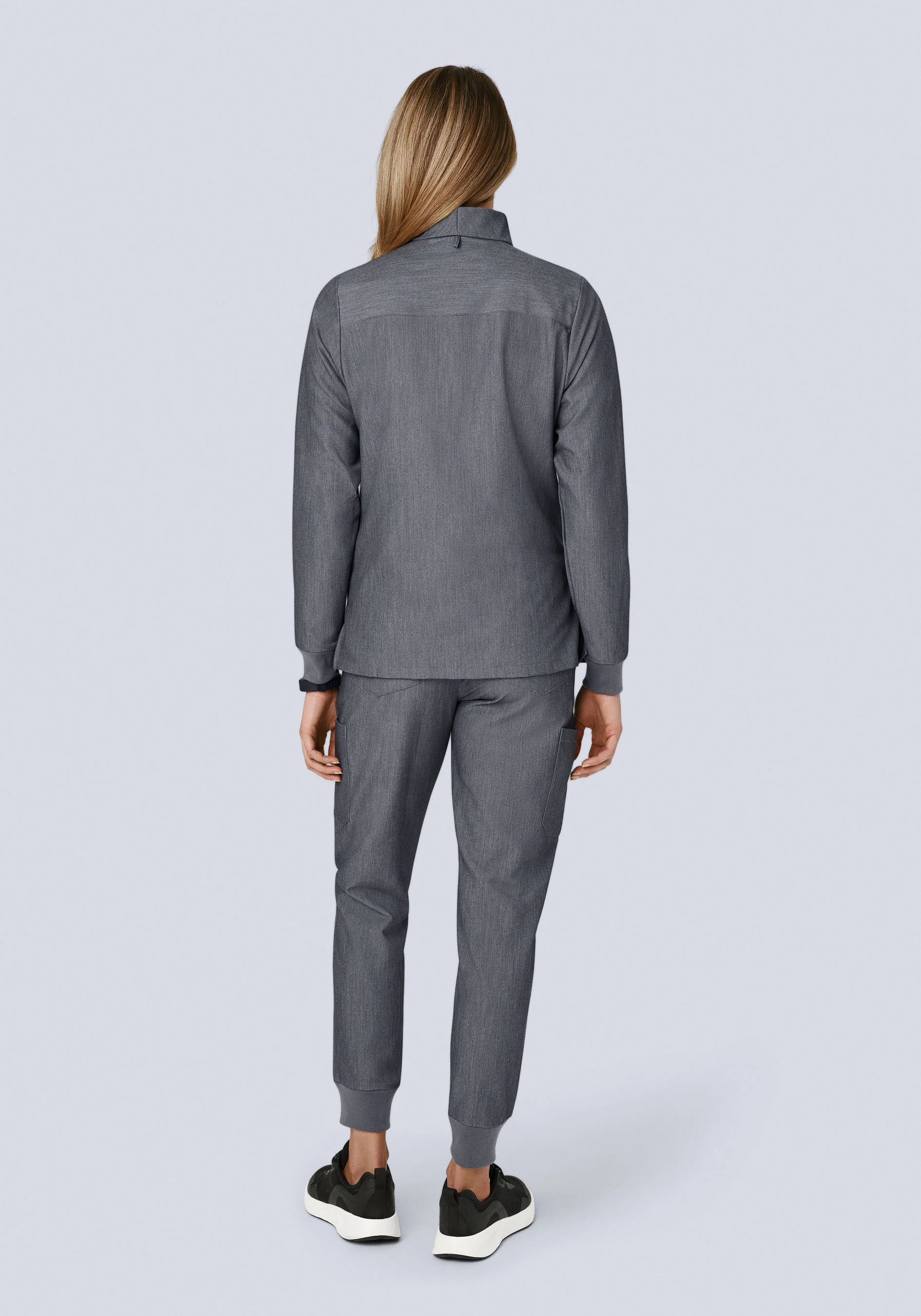 Women's Modern Scrub Jacket Gray - Image 4