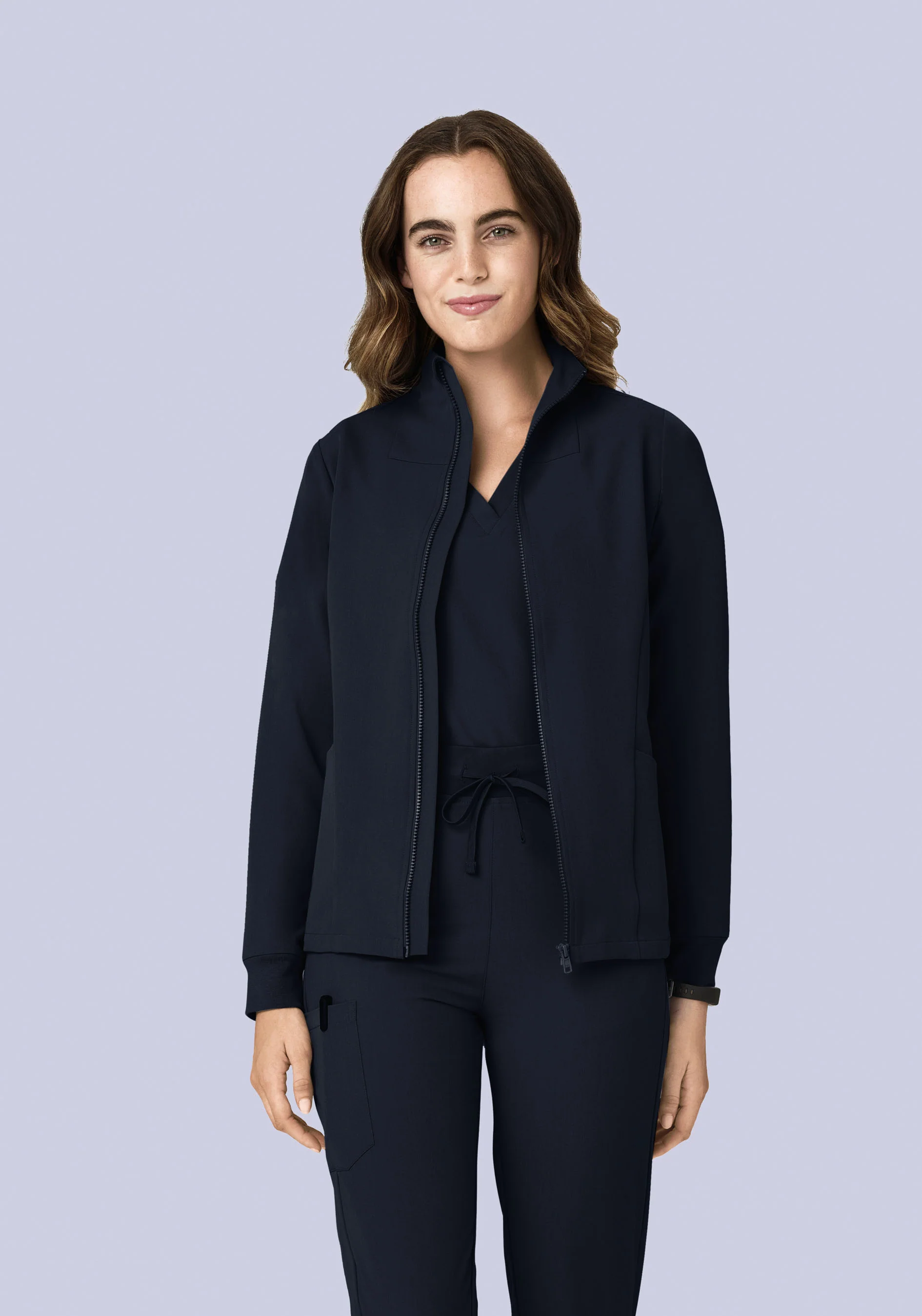 Women's Modern Scrub Jacket Midnight Navy - Image 4