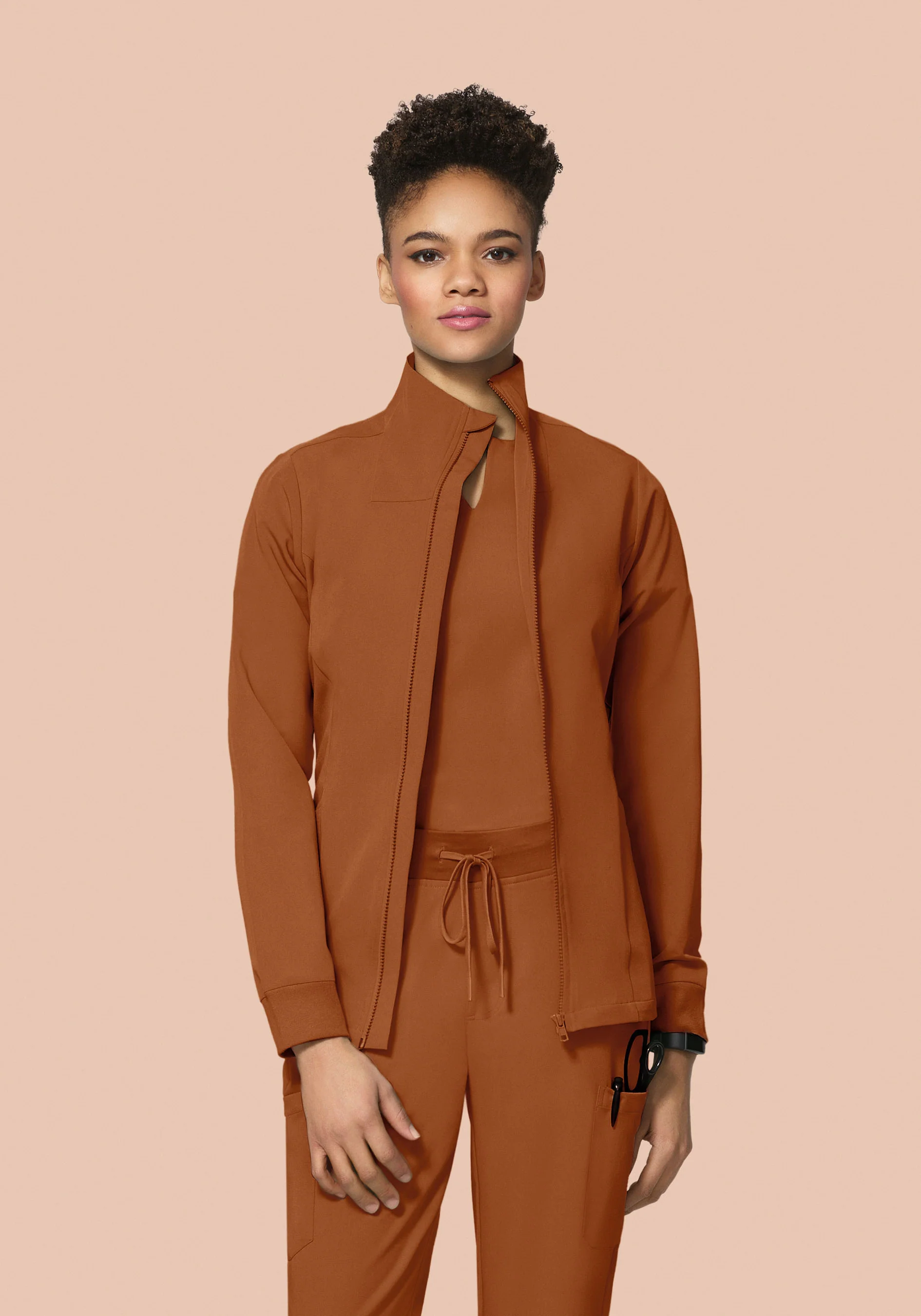 Women's Modern Scrub Jacket Roasted Pecan - Image 2