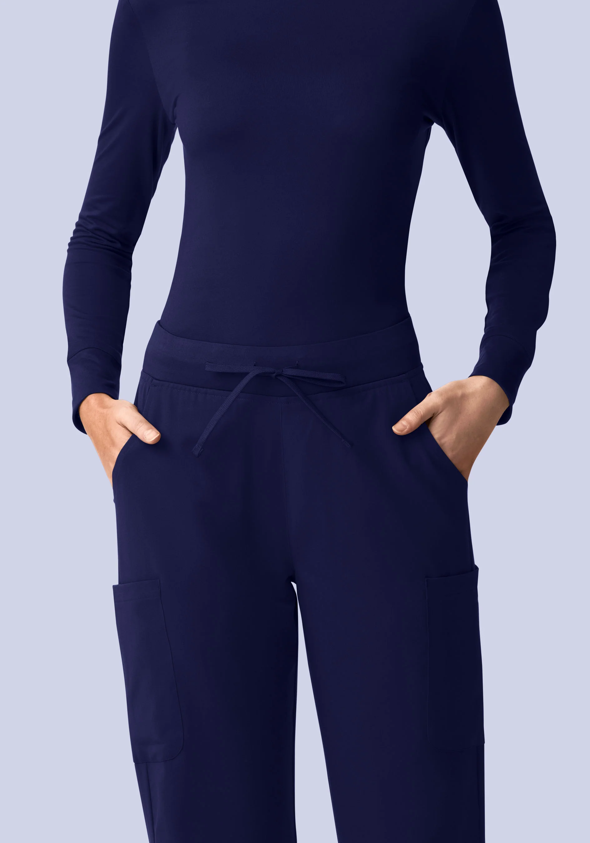 Women's Soft Knit Underscrubs Navy - Image 2